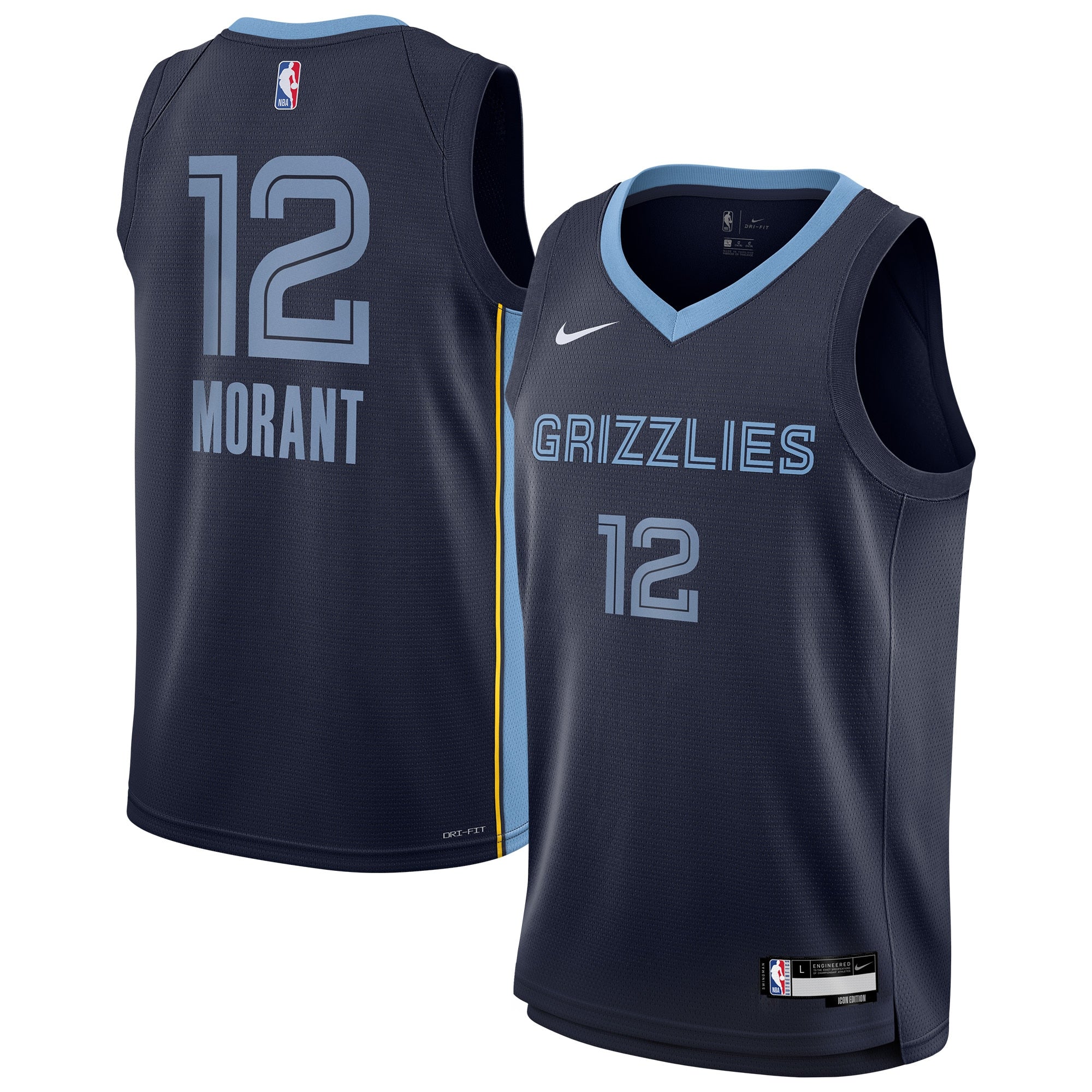 Memphis Grizzlies NBA Youth Icon Swingman Jersey NE - Ja Morant NBA Team Jersey Basketball Fan Apparel