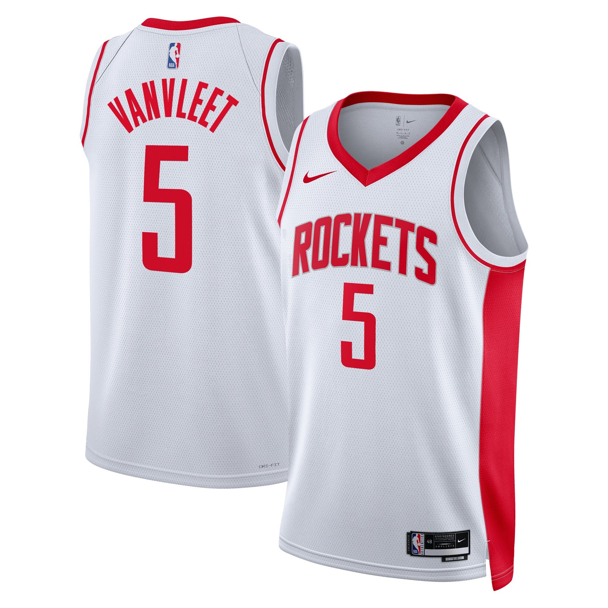 Houston Rockets Nike Association Edition Swingman Jersey - White - Fred VanVleet - Unisex NBA Team Jersey Basketball Fan Apparel