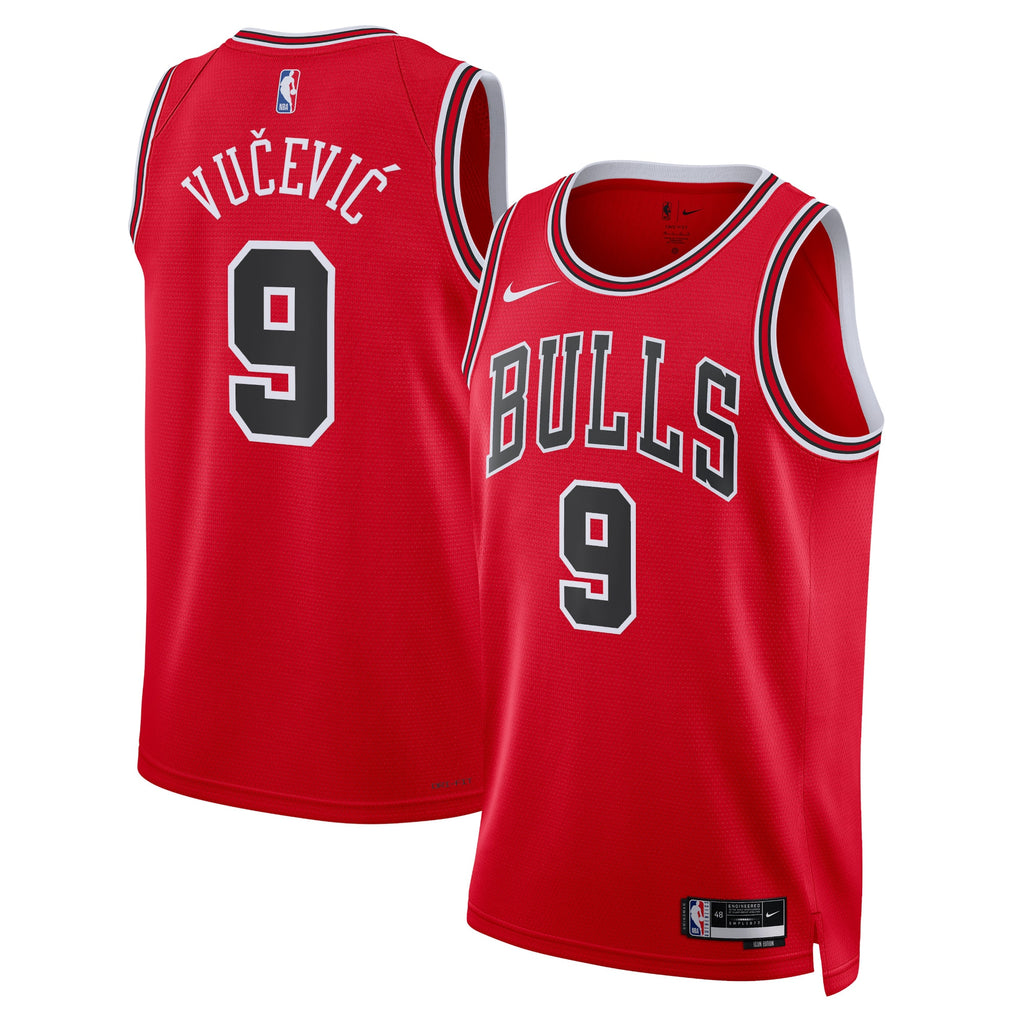 Chicago Bulls Nike Icon Edition Swingman Jersey - Red - Nikola Vučević - Unisex NBA Team Jersey Basketball Fan Apparel