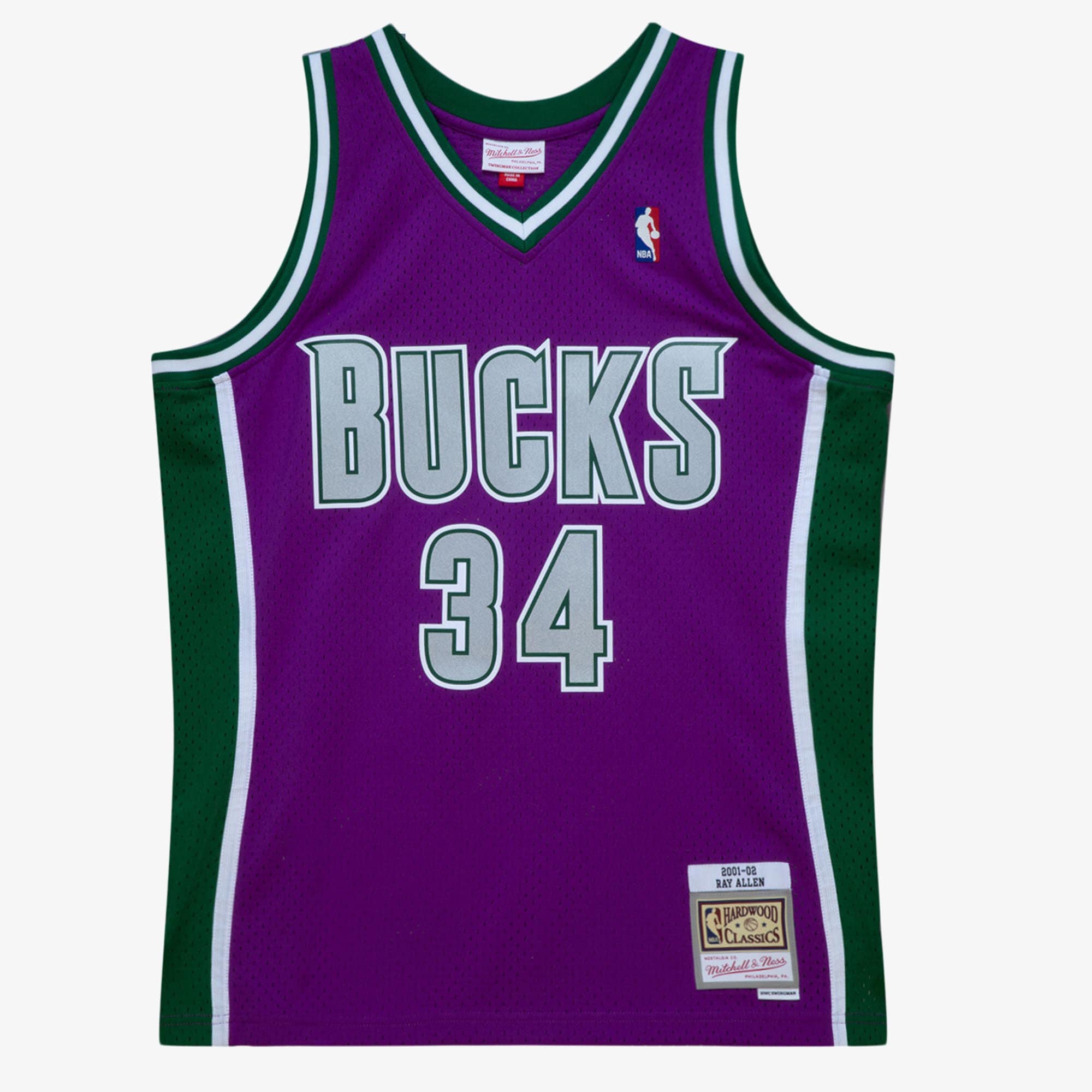 Milwaukee Bucks Mitchell & Ness Swingman Jersey Ray Allen 2001-02 NBA Team Jersey Basketball Fan Apparel