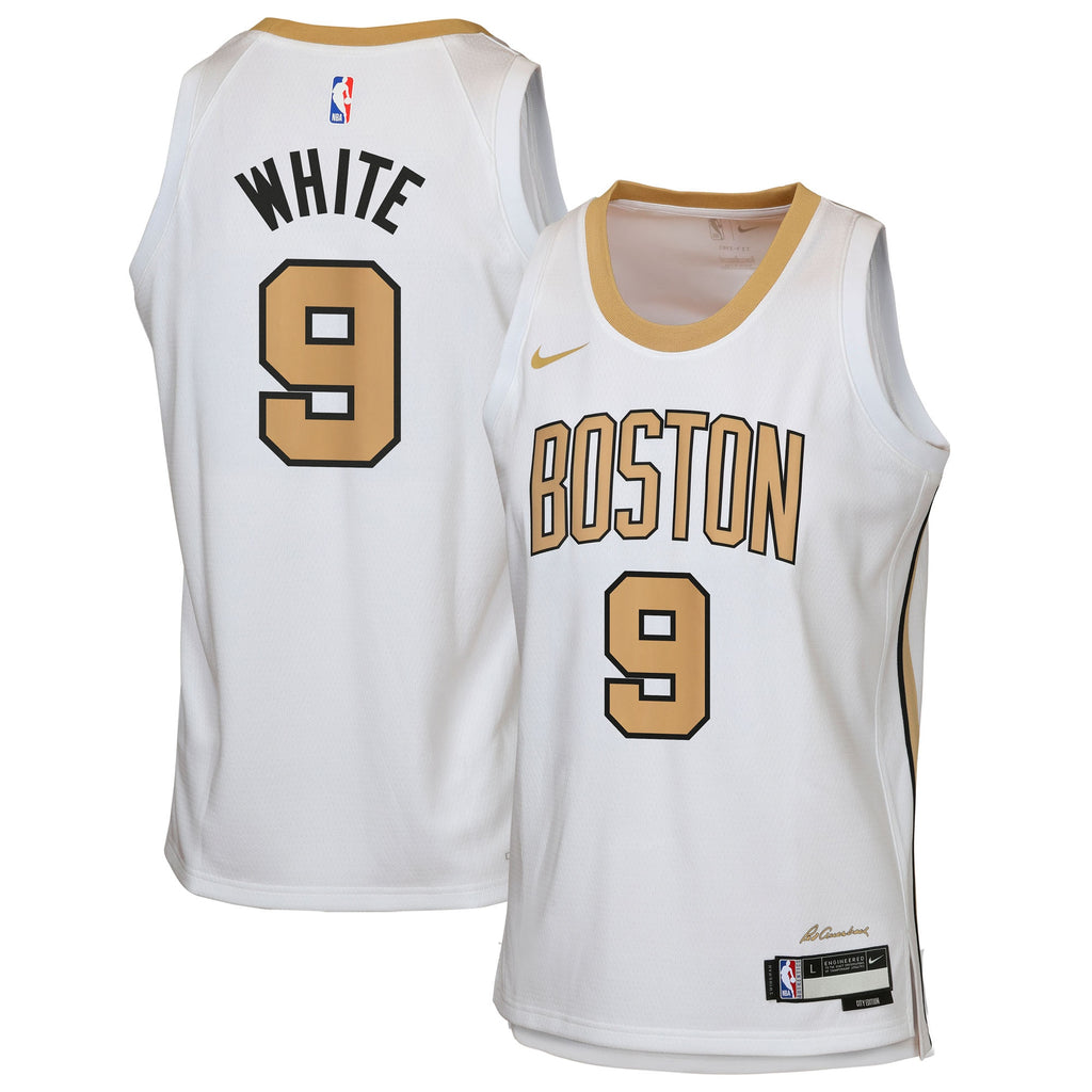 Boston Celtics Nike 2025/26 City Edition Swingman Jersey - White - Derrick White - Youth NBA Team Jersey Basketball Fan Apparel
