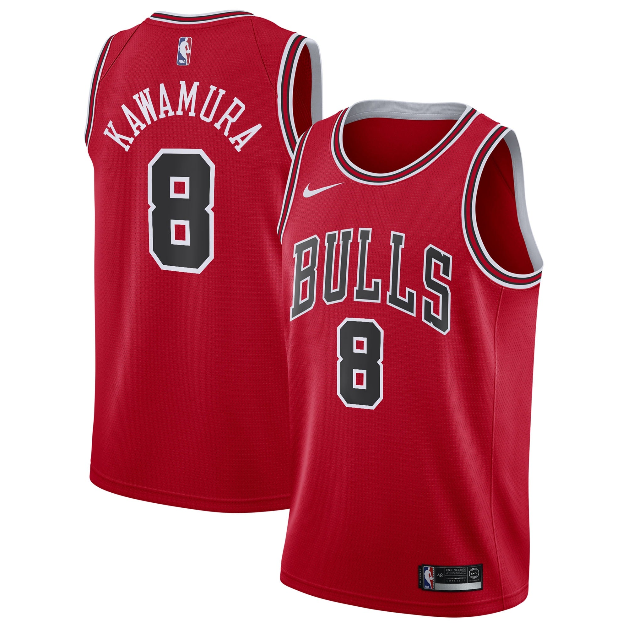 Chicago Bulls Nike Icon Edition Swingman Jersey - Red - Yuki Kawamura - Youth NBA Team Jersey Basketball Fan Apparel