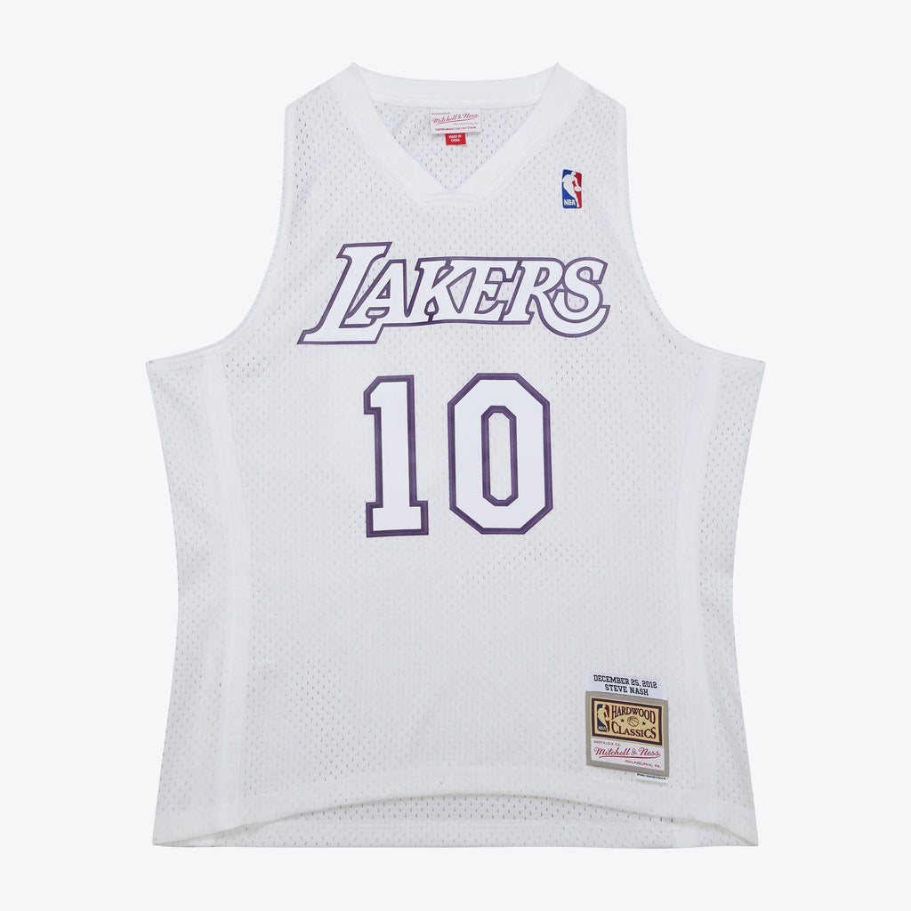 Los Angeles Lakers Mitchell & Ness Steve Nash 2012 Day Authentic Jersey - White NBA Team Jersey Basketball Fan Apparel