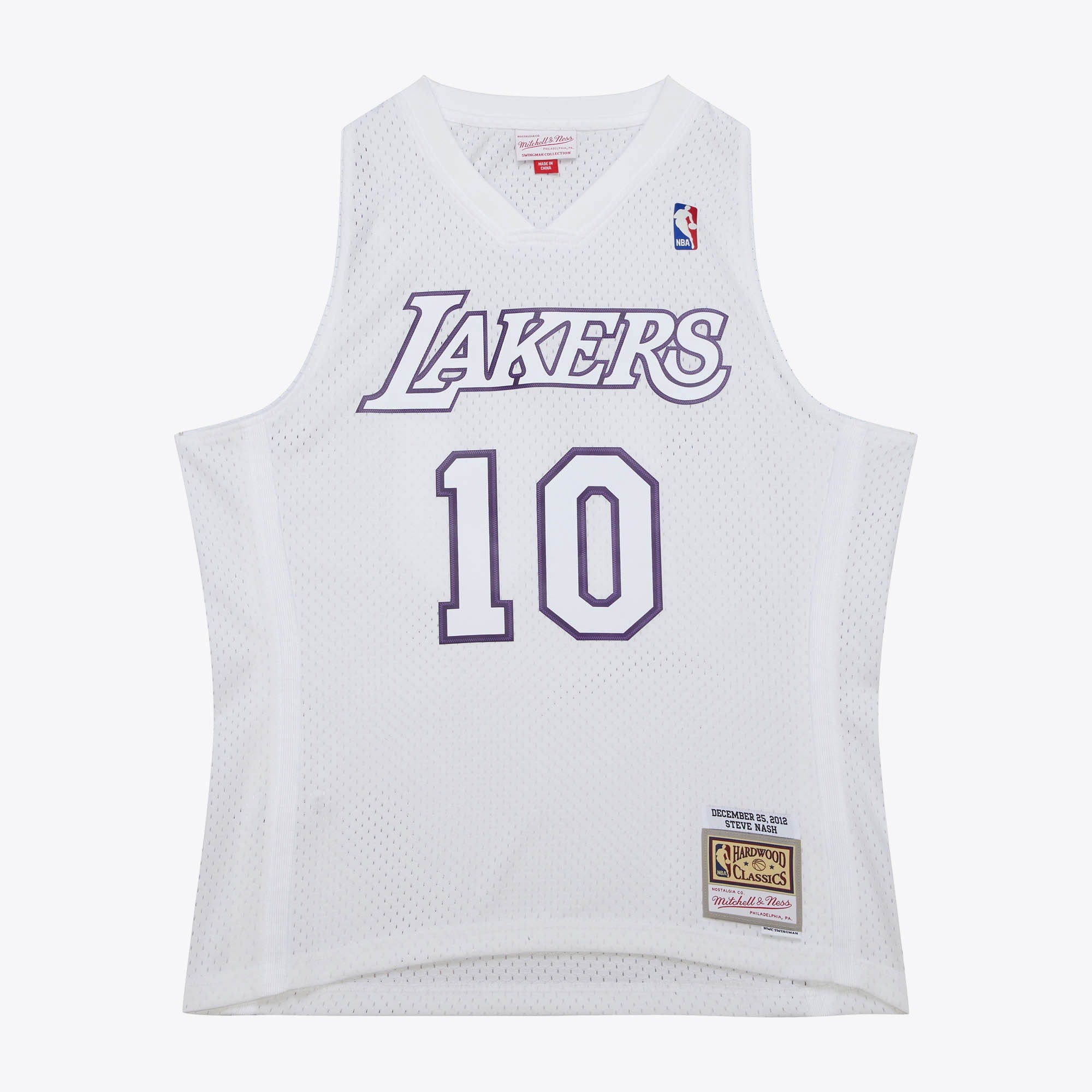 Los Angeles Lakers Mitchell & Ness Steve Nash 2012 Day Authentic Jersey - White NBA Team Jersey Basketball Fan Apparel