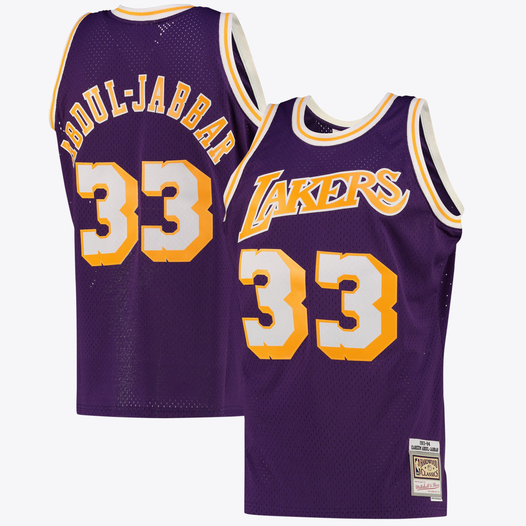Los Angeles Lakers Mitchell & Ness Kareem Abdul-Jabbar Alternate Swingman Jersey - Purple - Men's NBA Team Jersey Basketball Fan Apparel