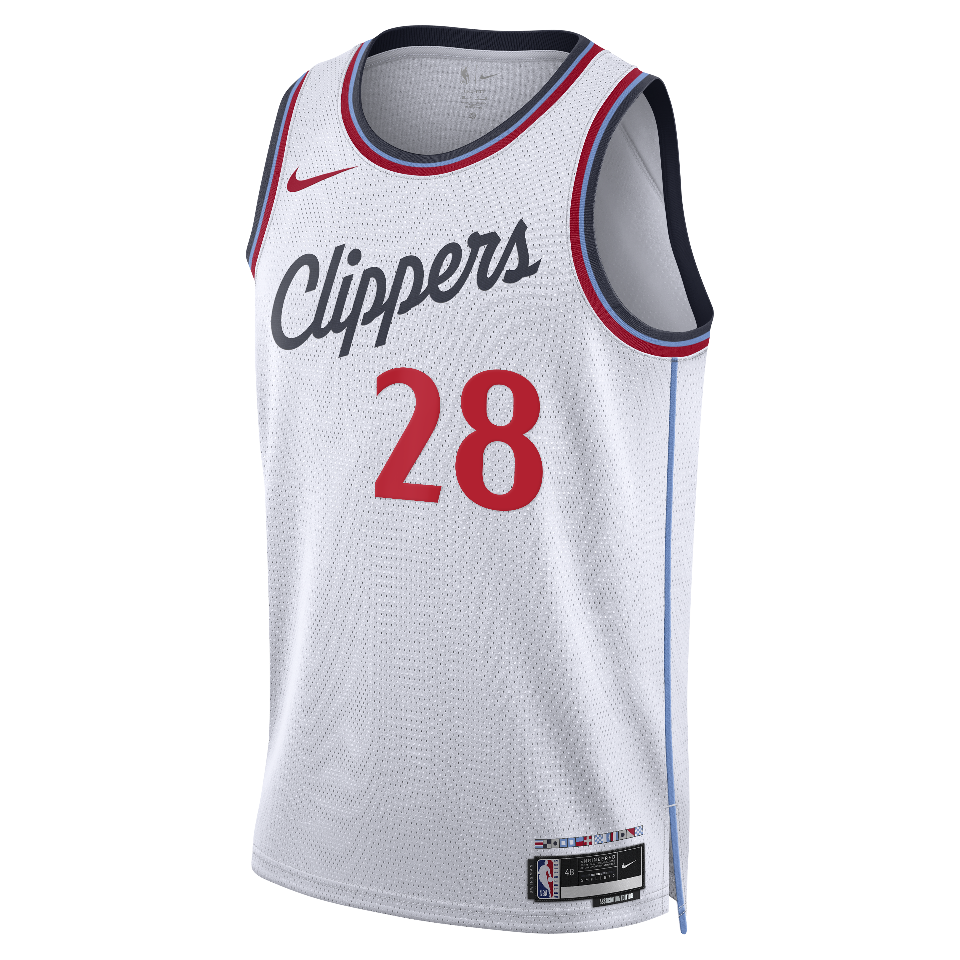 Los Angeles Clippers Nike Replica Association Edition Swingman Jersey - White - Rui Hachimura - Unisex NBA Team Jersey Basketball Fan Apparel
