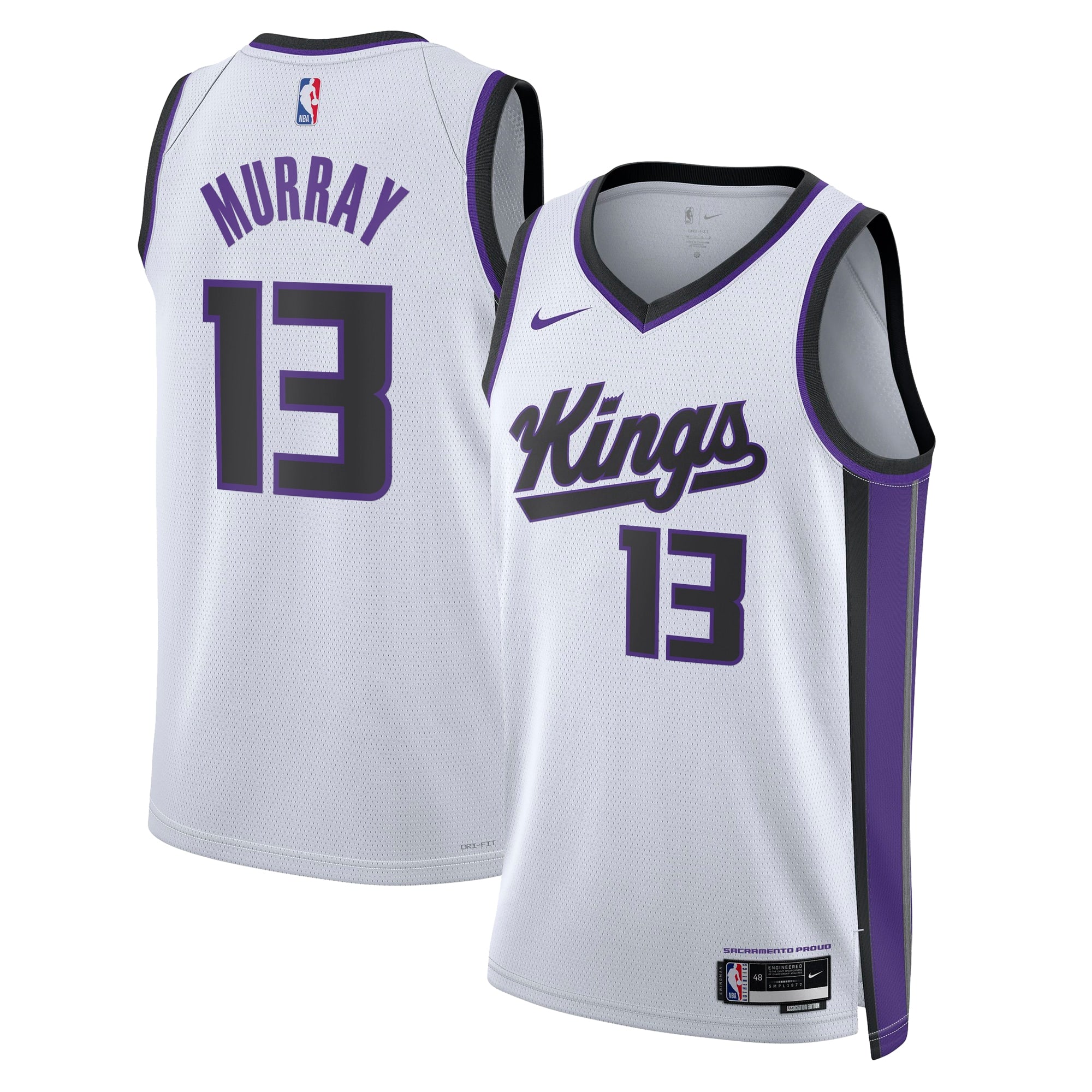 Sacramento Kings Nike Association Edition Swingman Jersey - White - Keegan Murray - Unisex NBA Team Jersey Basketball Fan Apparel