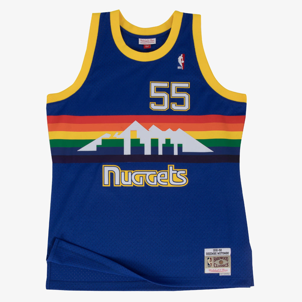 Denver Nuggets Mitchell & Ness Swingman Jersey Road Dikembe Mutombo 1991-92 NBA Team Jersey Basketball Fan Apparel