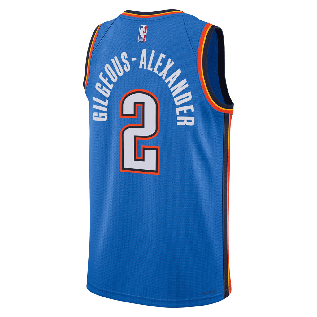 Oklahoma City Thunder Nike Icon Edition Swingman Jersey - Blue - Shai Gilgeous-Alexander - Unisex NBA Team Jersey Basketball Fan Apparel