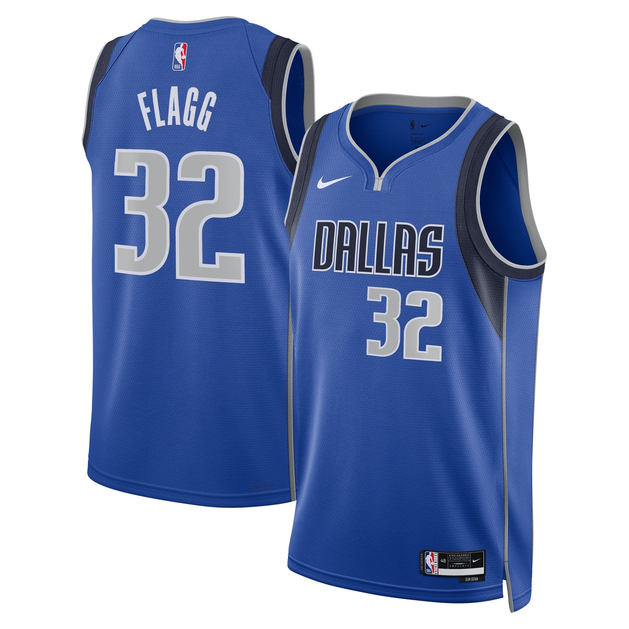 Dallas Mavericks Nike Icon Edition Swingman Jersey NBA 2025 First Round Draft Pick - Blue - Cooper Flagg - Unisex NBA Team Jersey Basketball Fan Appar