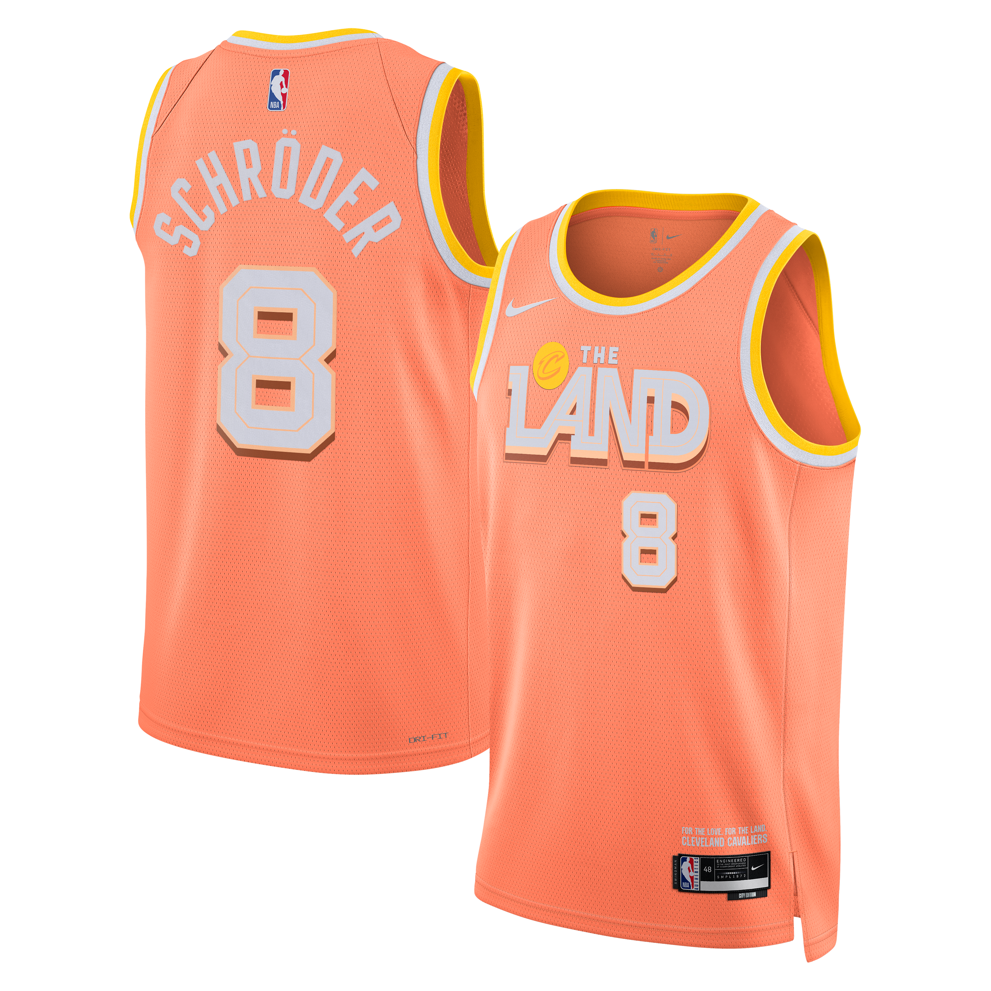 Nike Cleveland Cavaliers 2025/26 City Edition Swingman Jersey - Orange - Dennis Schröder - Unisex NBA Team Jersey Basketball Fan Apparel
