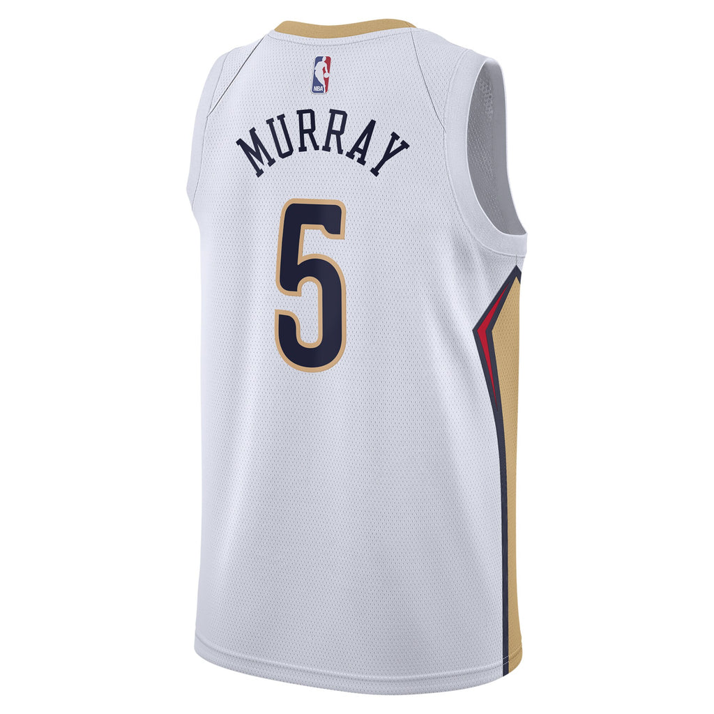 New Orleans Pelicans Nike Association Edition Swingman Jersey - White - Dejounte Murray - Unisex NBA Team Jersey Basketball Fan Apparel