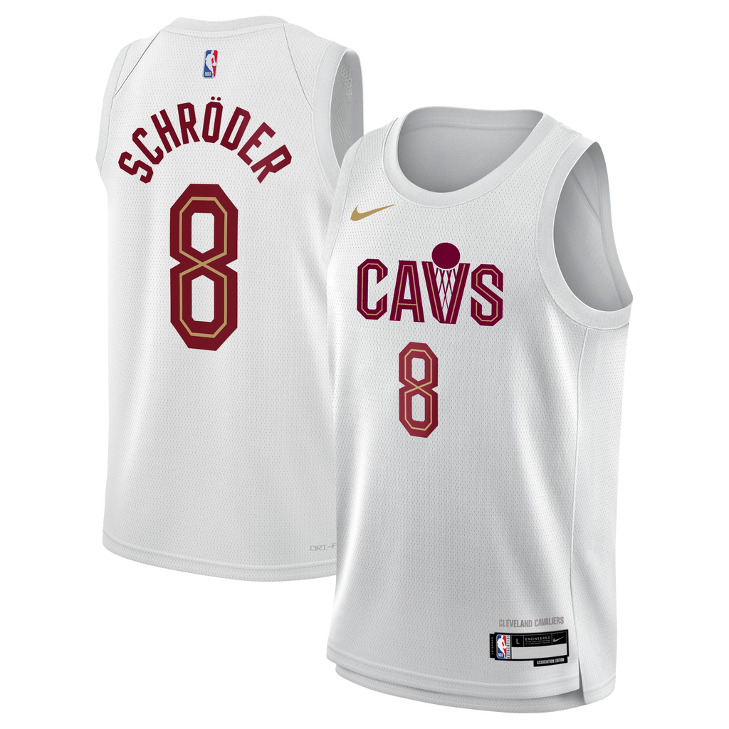 Cleveland Cavaliers Nike Association Edition Swingman Jersey - White - Dennis Schröder - Youth NBA Team Jersey Basketball Fan Apparel