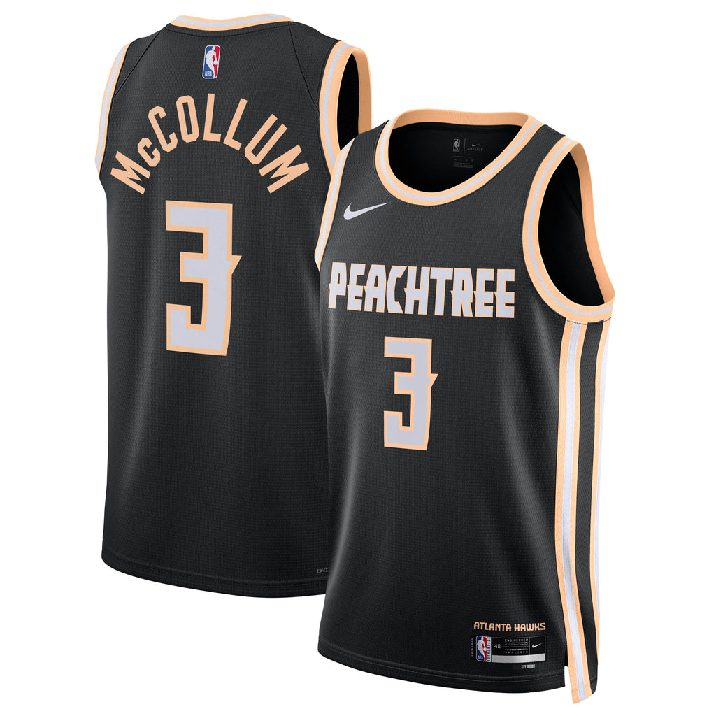 Nike Atlanta Hawks 2025/26 Nike City Edition Swingman Jersey - Black - CJ McCollum - Unisex NBA Team Jersey Basketball Fan Apparel
