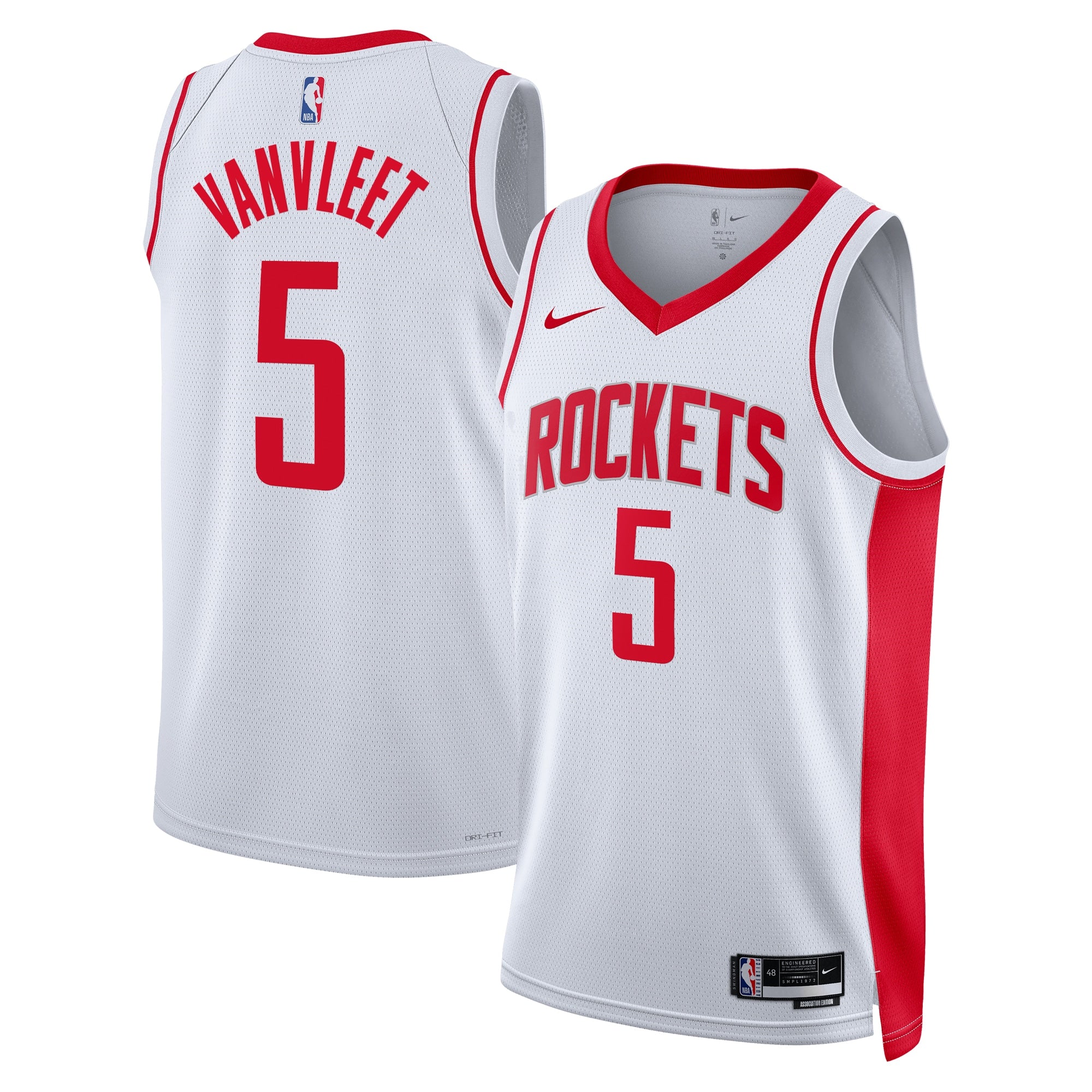 Houston Rockets Nike Association Edition Swingman Jersey - White - Fred VanVleet - Unisex NBA Team Jersey Basketball Fan Apparel