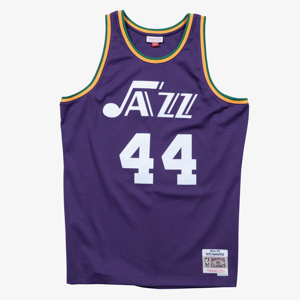 New Orleans Jazz Mitchell & Ness Pete Maravich 1974 Swingman Road Authentic Jersey - Purple NBA Team Jersey Basketball Fan Apparel