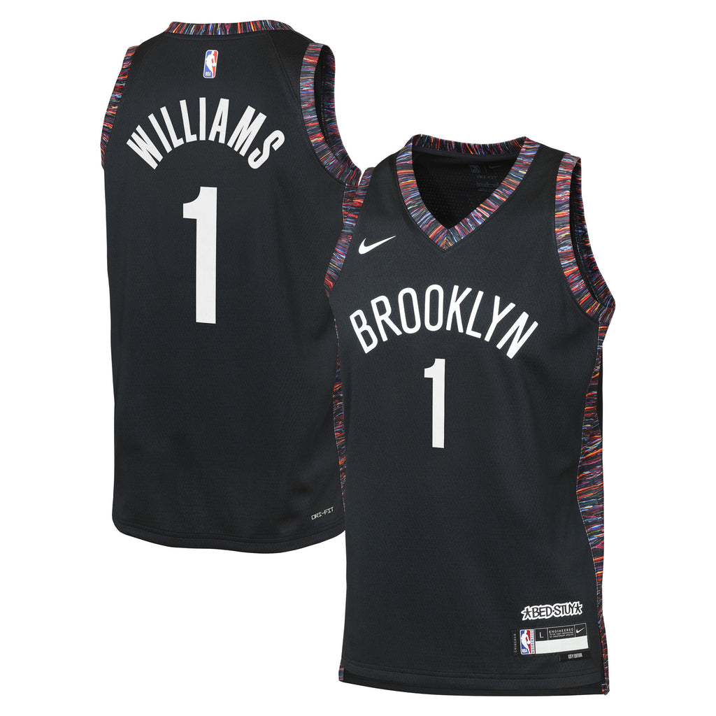 Brooklyn Nets Nike 2025/26 City Edition Swingman Jersey - Black - Ziaire Williams - Youth NBA Team Jersey Basketball Fan Apparel