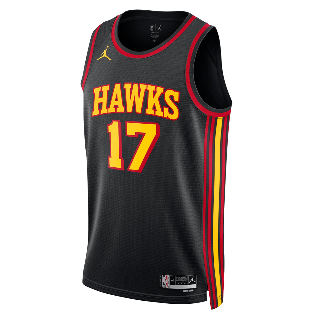 Atlanta Hawks Jordan Statement Edition Swingman Jersey - Black - Onyeka Okongwu - Unisex NBA Team Jersey Basketball Fan Apparel