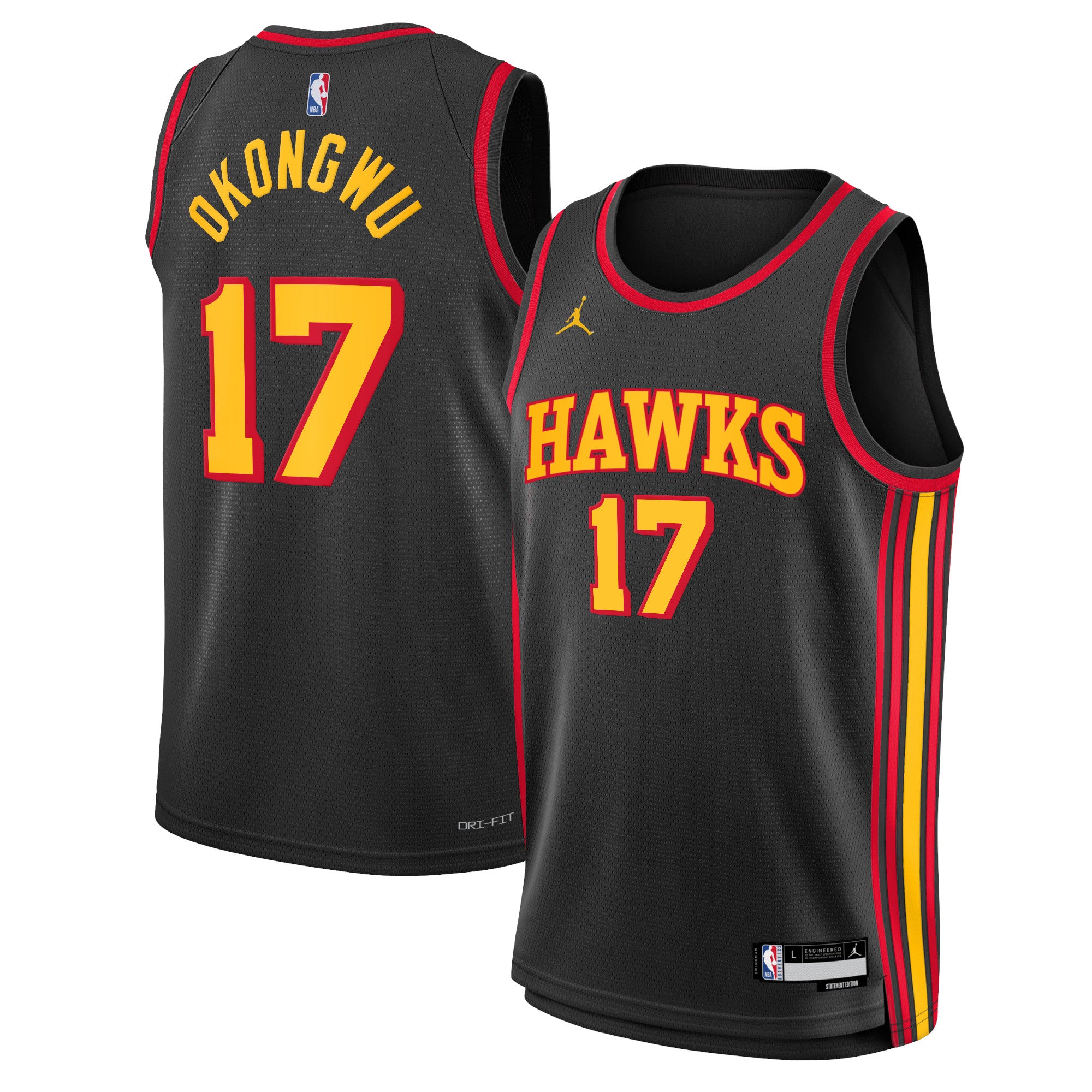 Atlanta Hawks Jordan Statement Edition Swingman Jersey 22 - Black - Onyeka Okongwu - Youth NBA Team Jersey Basketball Fan Apparel