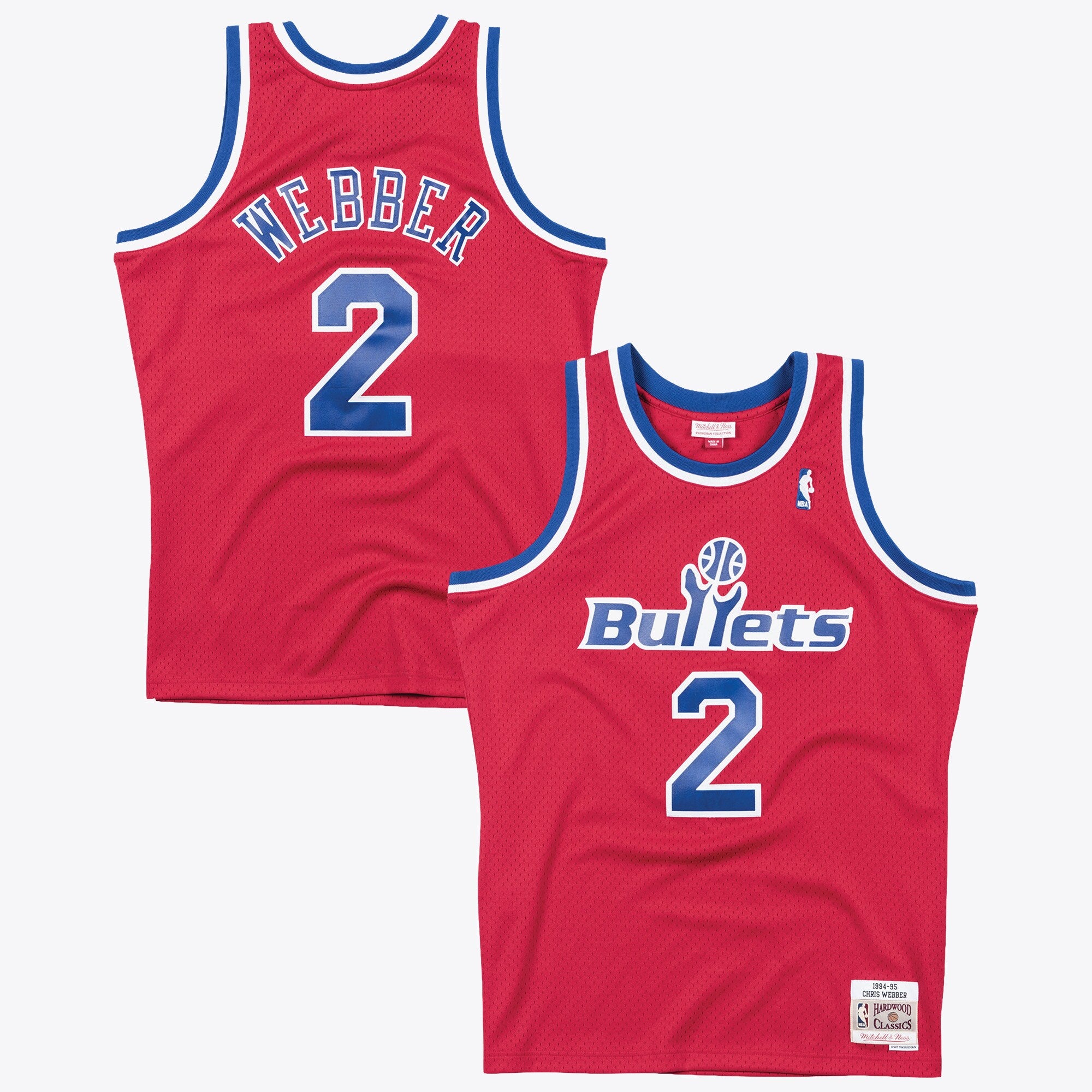 Washington Bullets Mitchell & Ness Chris Webber 1994 Swingman Road Authentic Jersey - Scarlet NBA Team Jersey Basketball Fan Apparel