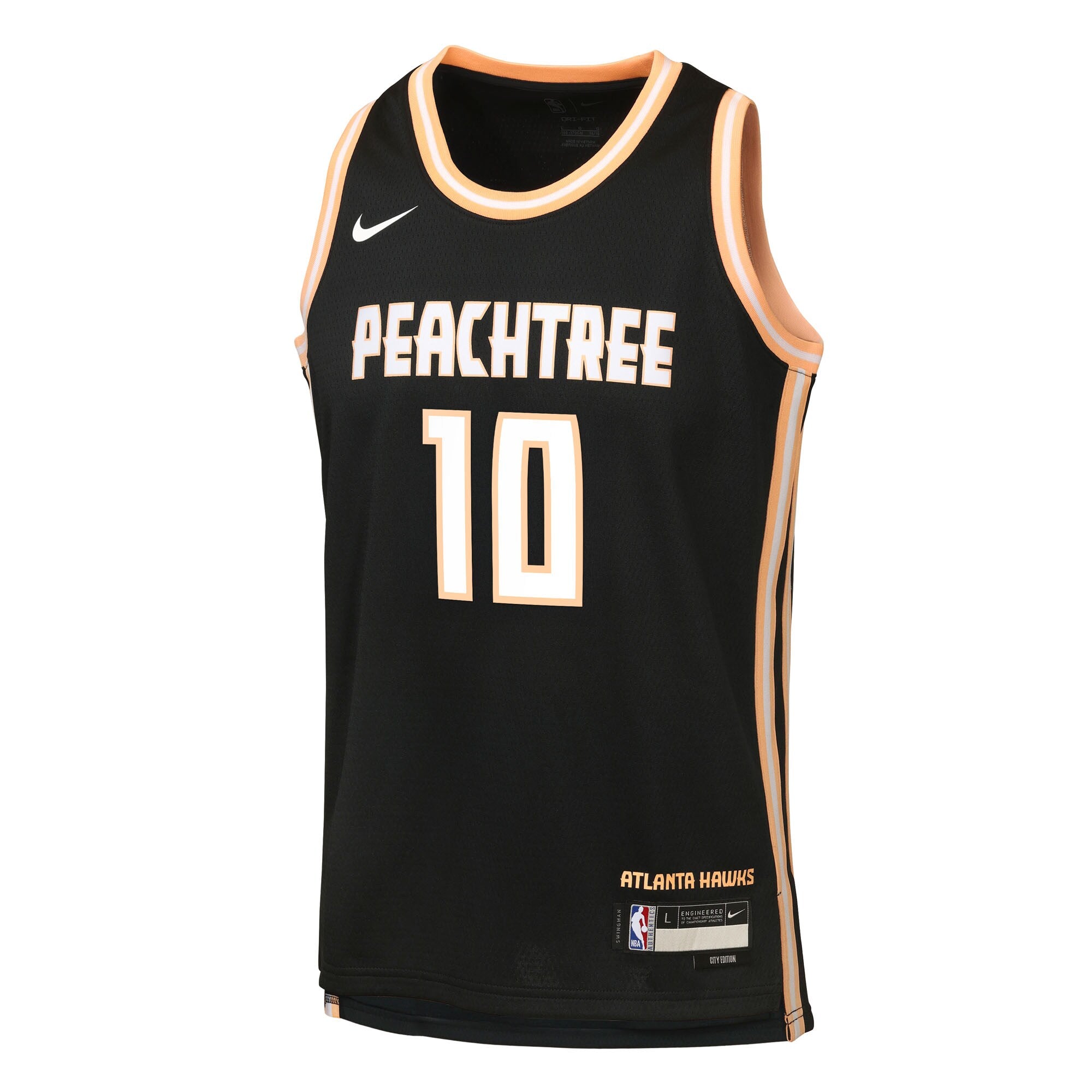 Atlanta Hawks Nike 2025/26 City Edition Swingman Jersey - Black - Zaccharie Risacher - Youth NBA Team Jersey Basketball Fan Apparel