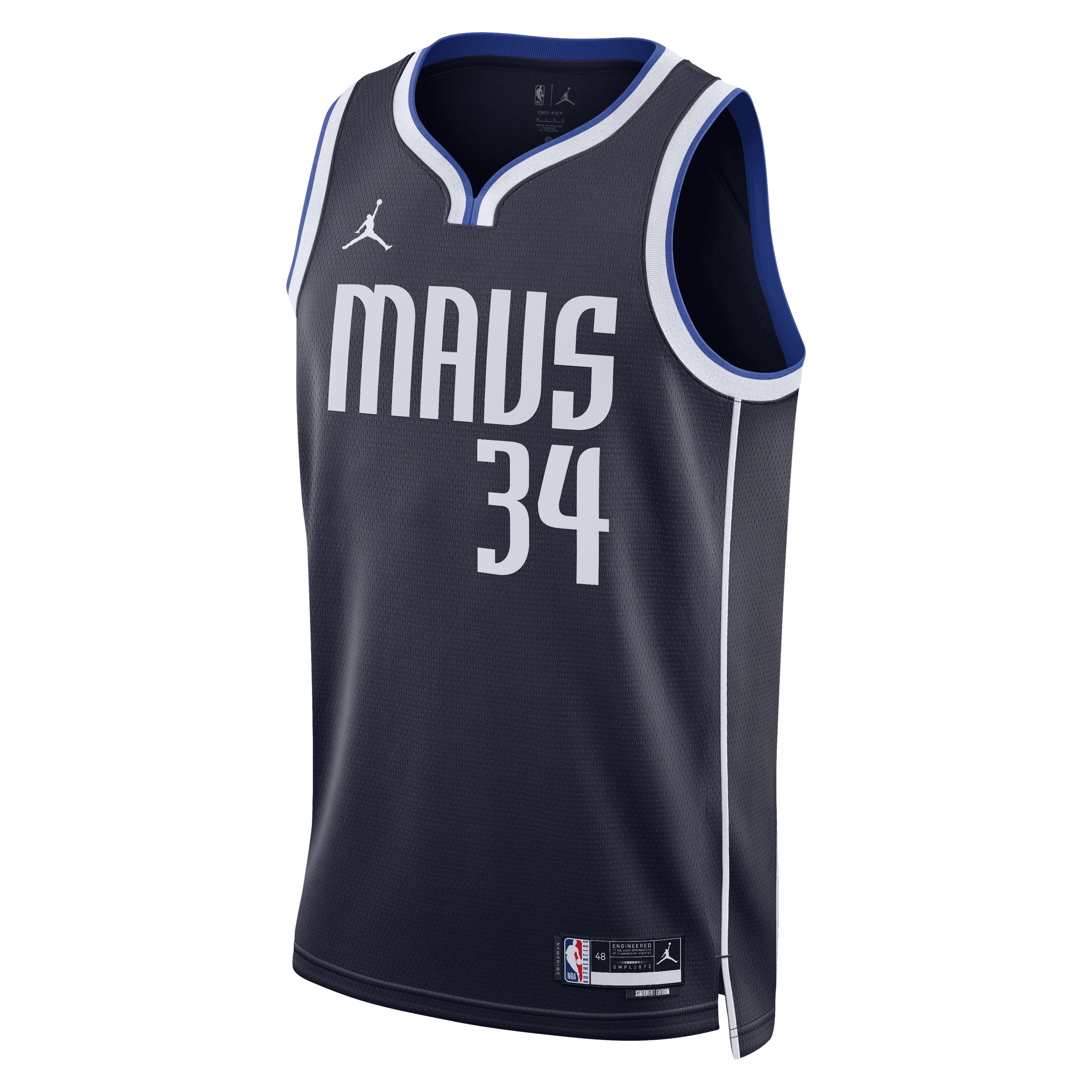 Dallas Mavericks Jordan Brand Statement Edition Swingman Jersey - Navy - Santi Aldama - Unisex NBA Team Jersey Basketball Fan Apparel