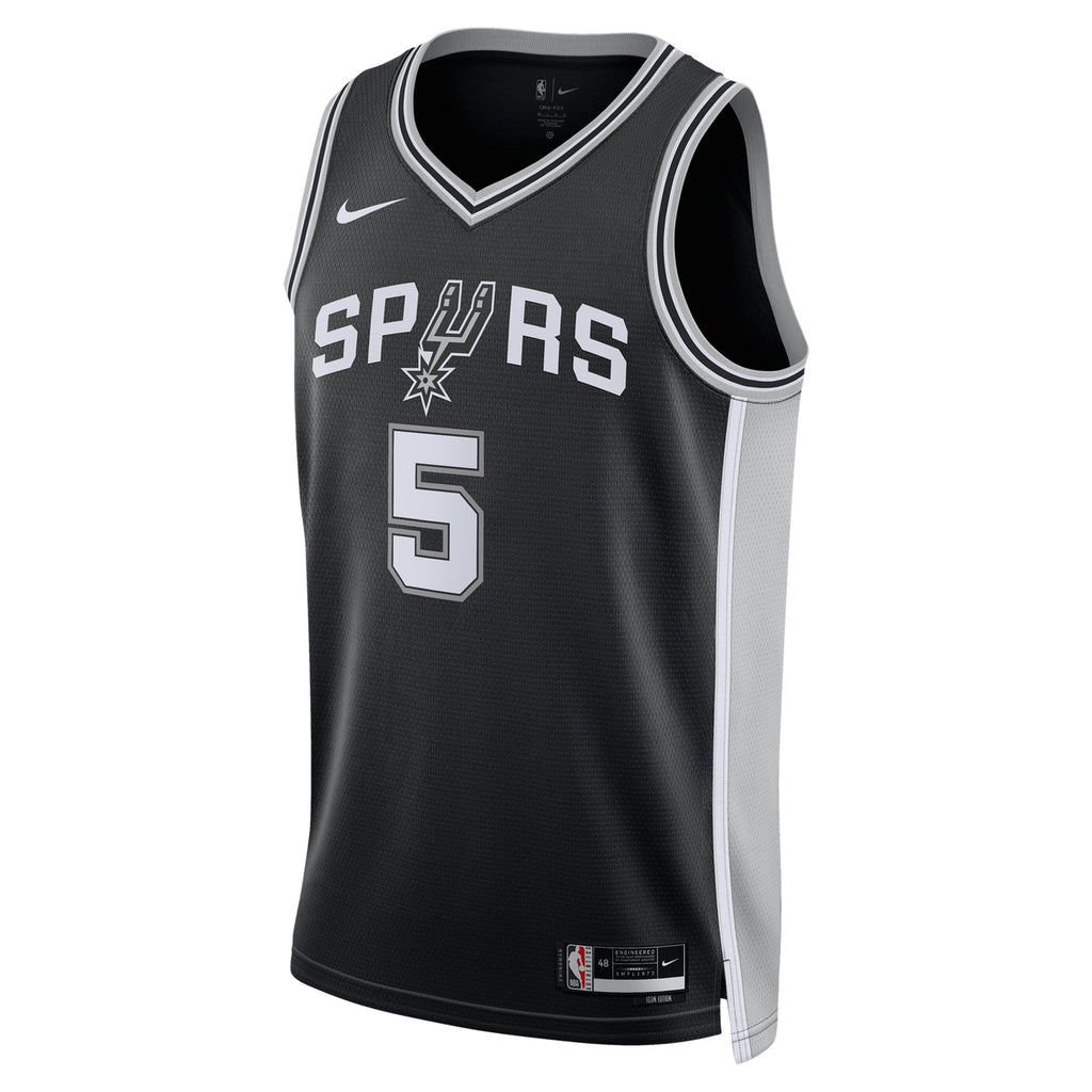 San Antonio Spurs Nike Icon Swingman Jersey - Black - Stephon Castle - Unisex NBA Team Jersey Basketball Fan Apparel