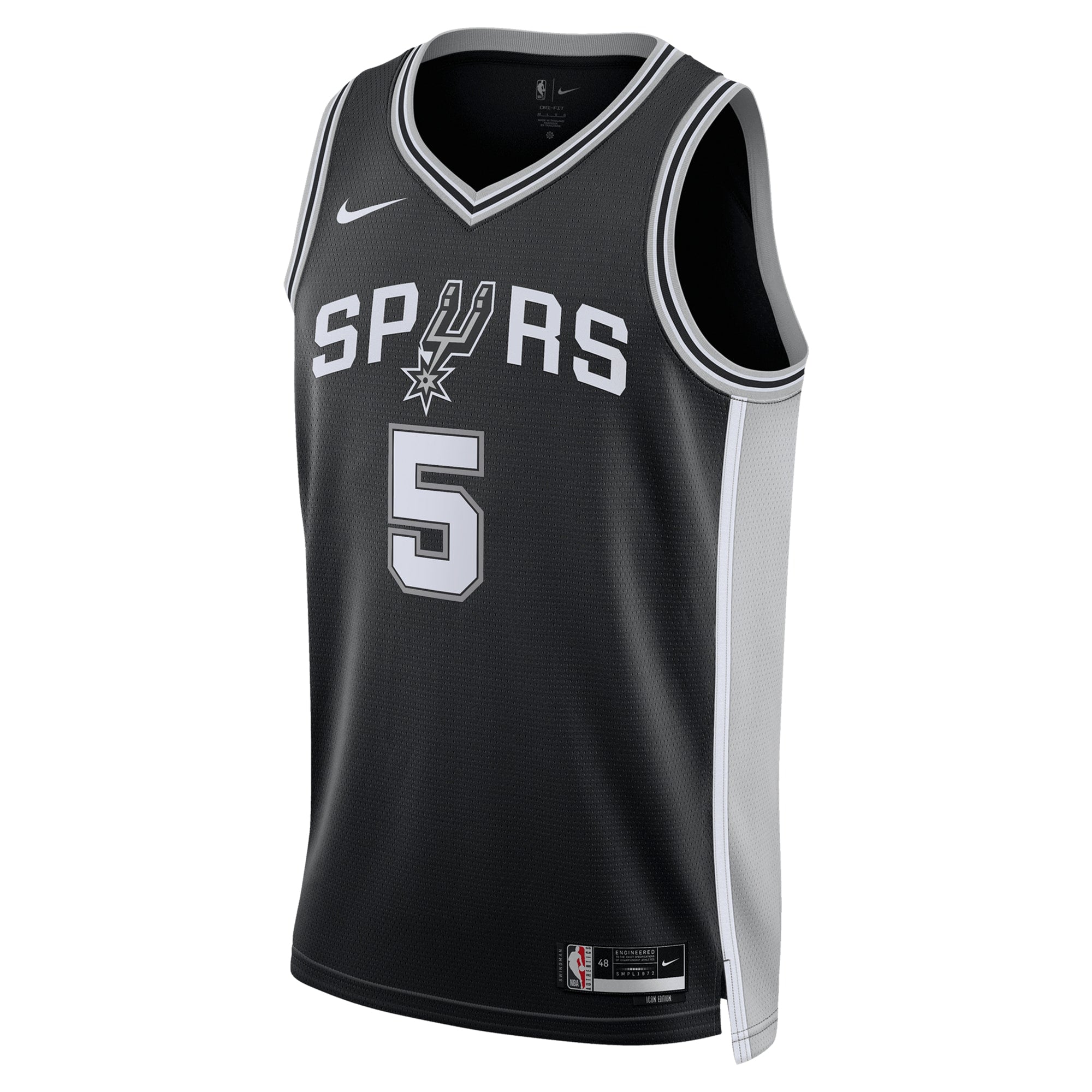 San Antonio Spurs Nike Icon Swingman Jersey - Black - Stephon Castle - Unisex NBA Team Jersey Basketball Fan Apparel