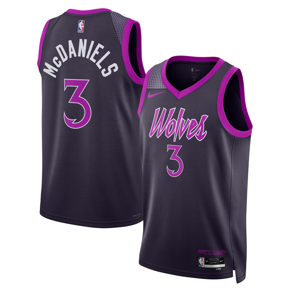 Minnesota Timberwolves Nike 2025/26 City Edition Swingman Jersey - Black - Jaden McDaniels - Unisex NBA Team Jersey Basketball Fan Apparel