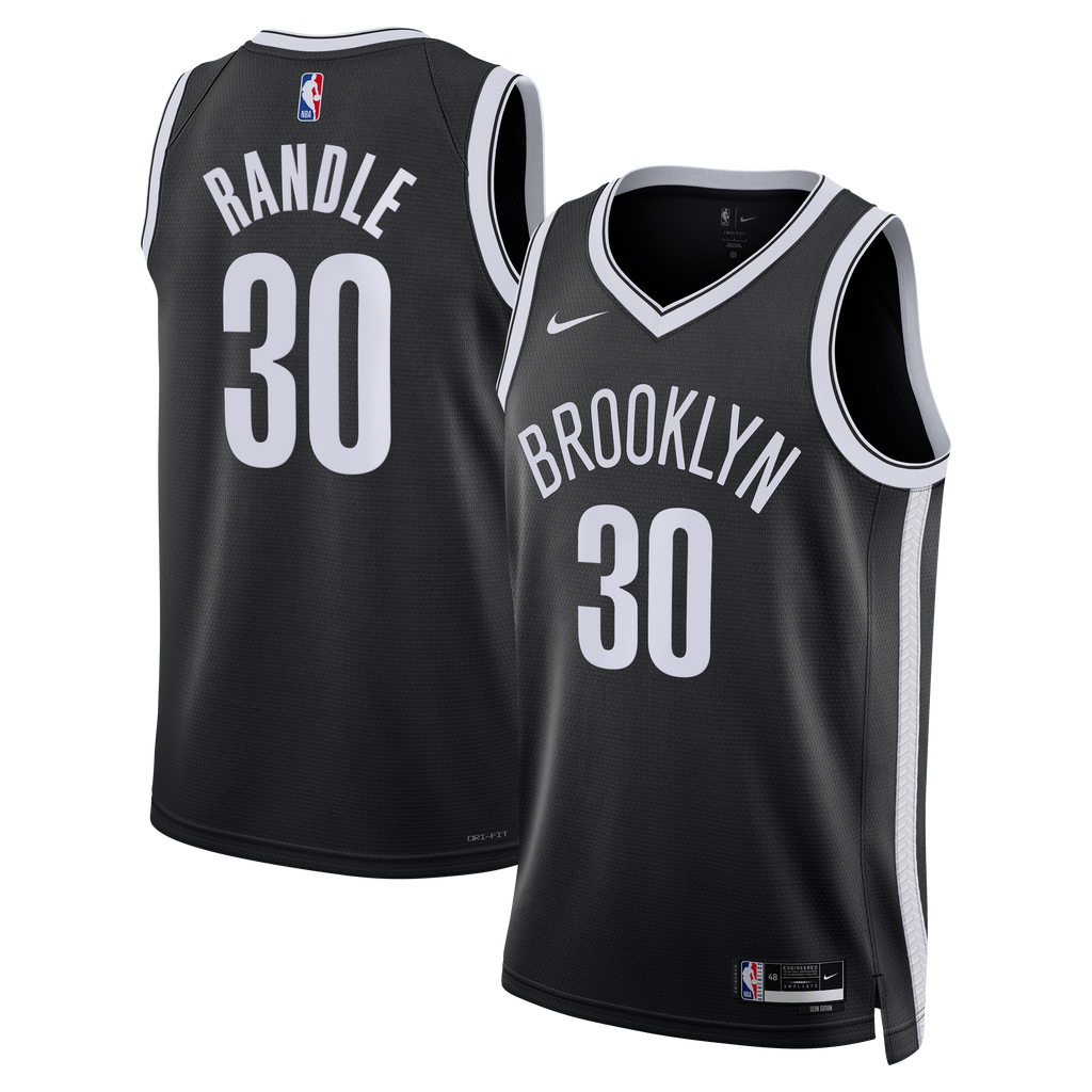 Brooklyn Nets Nike Icon Swingman Jersey- Black - Julius Randle - Unisex NBA Team Jersey Basketball Fan Apparel