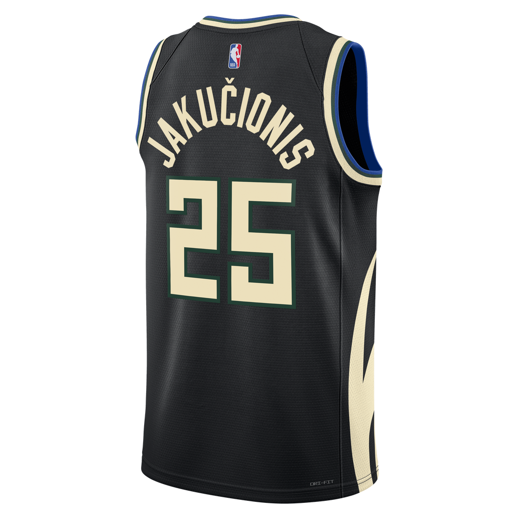 Milwaukee Bucks Jordan Brand Statement Edition Swingman Jersey - Hunter Green - Kasparas Jakučionis - Unisex NBA Team Jersey Basketball Fan Apparel