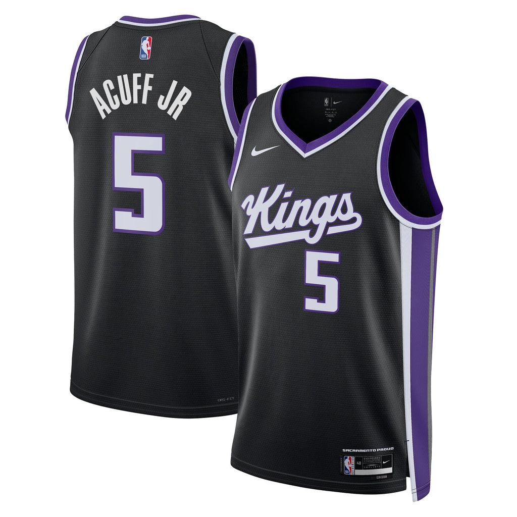 Sacramento Kings Nike Icon Swingman Jersey - Black - Darius Acuff Jr. - Unisex NBA Team Jersey Basketball Fan Apparel