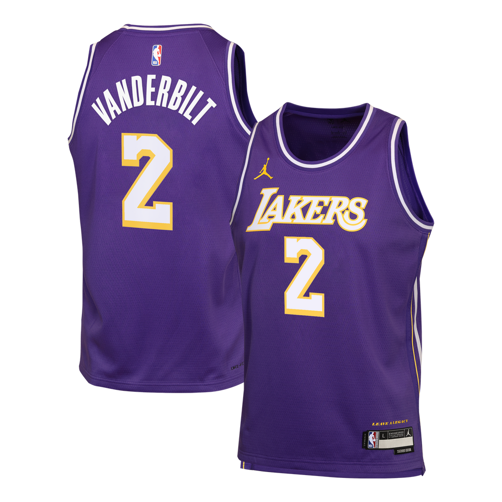 Los Angeles Lakers Jordan Brand Statement Edition Jersey - Purple - Jarred Vanderbilt - Youth NBA Team Jersey Basketball Fan Apparel