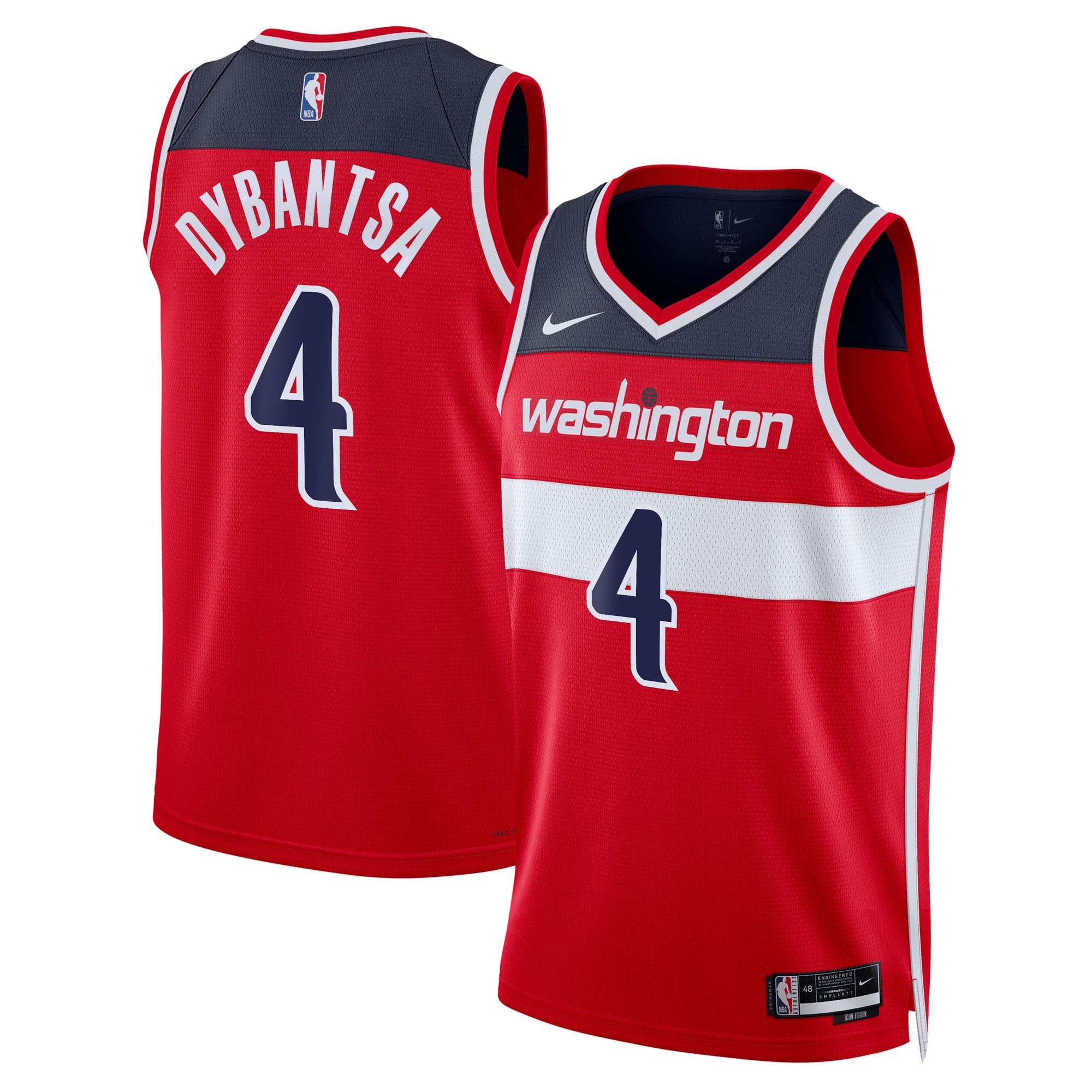 Washington Wizards Nike Icon Swingman Jersey - Red - AJ Dybantsa - Unisex NBA Team Jersey Basketball Fan Apparel
