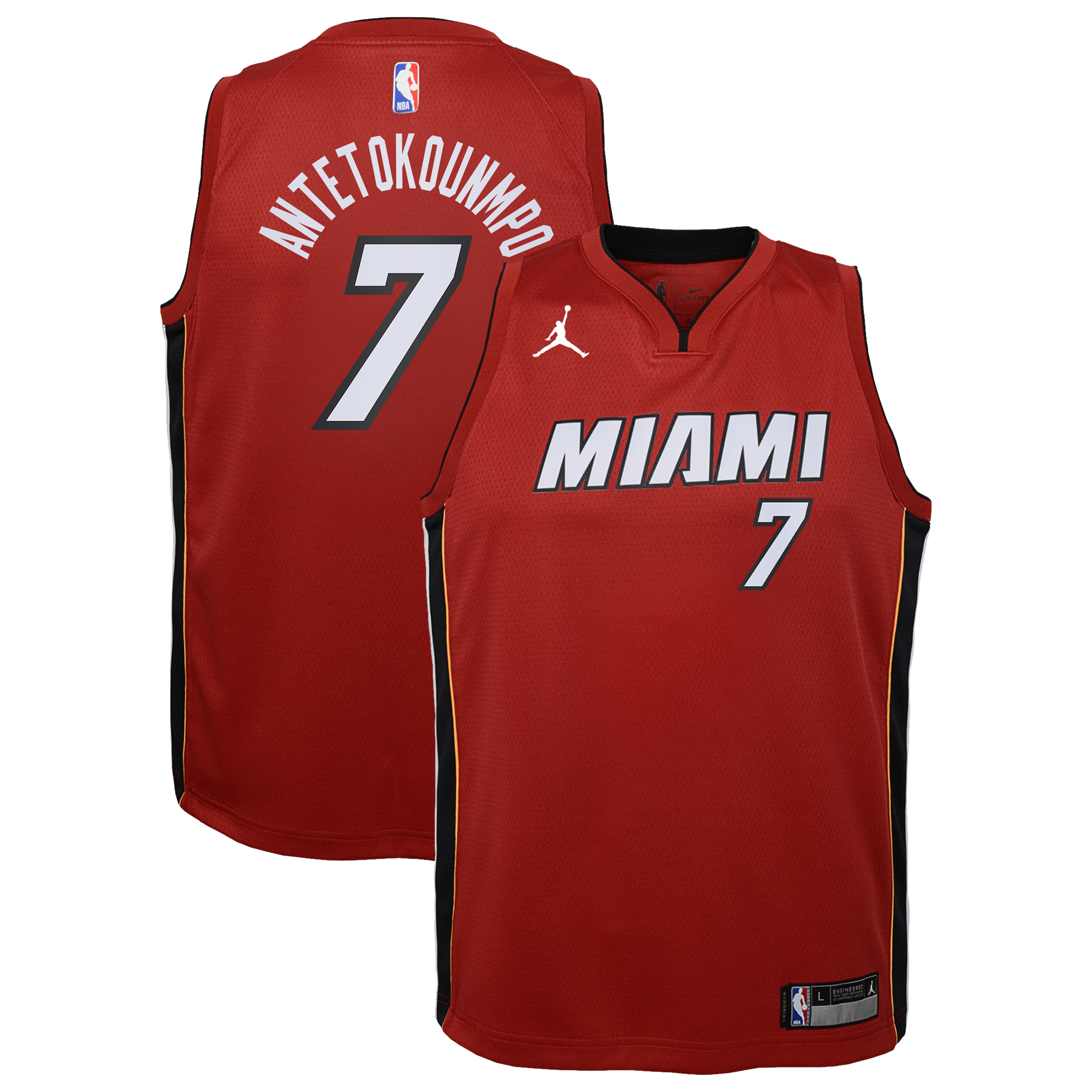 Miami Heat Jordan Brand Statement Edition Swingman Jersey - Red - Giannis Antetokounmpo - Youth NBA Team Jersey Basketball Fan Apparel