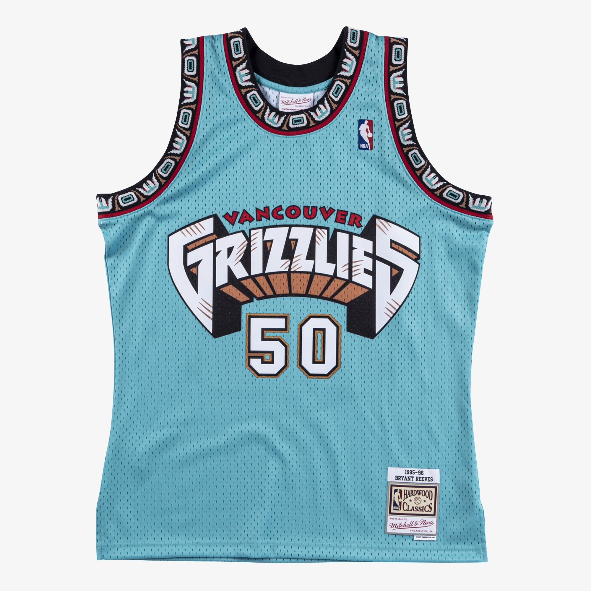 Vancouver Grizzlies Mitchell & Ness Bryant Reeves 1995 Swingman Authentic Jersey - Teal NBA Team Jersey Basketball Fan Apparel