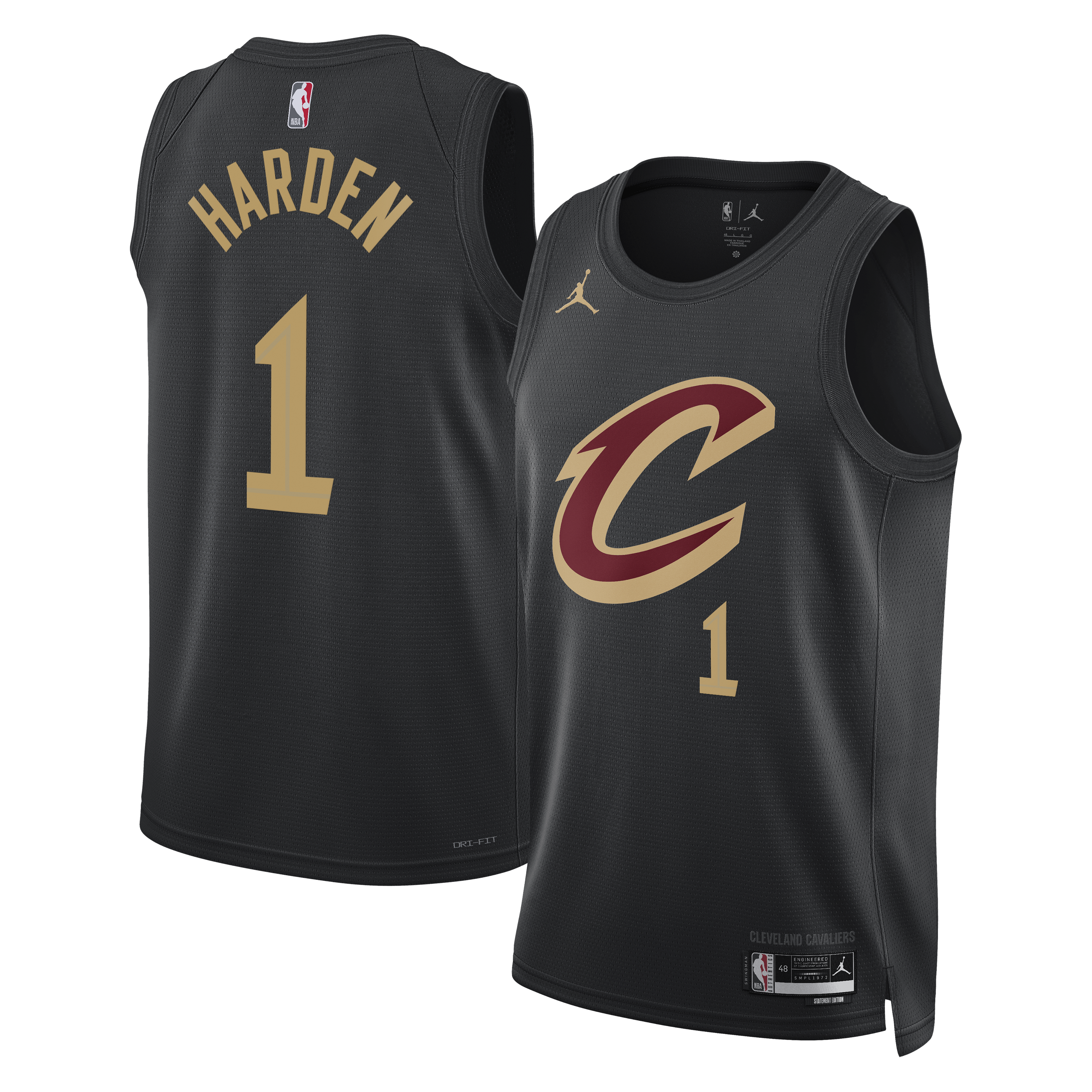 Cleveland Cavaliers Jordan Brand Statement Edition Swingman Jersey - Black - James Harden - Unisex NBA Team Jersey Basketball Fan Apparel