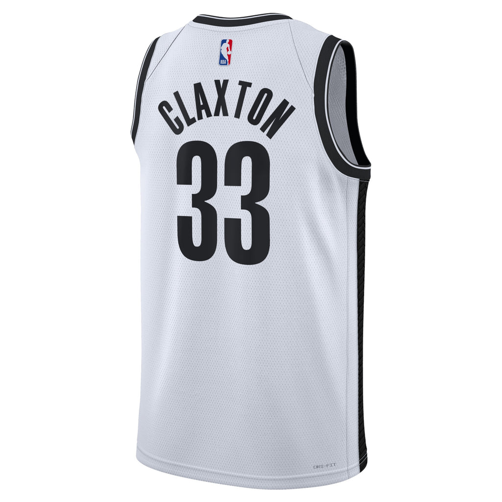 Brooklyn Nets Nike Association Edition Swingman Jersey - White - Nic Claxton - Unisex NBA Team Jersey Basketball Fan Apparel