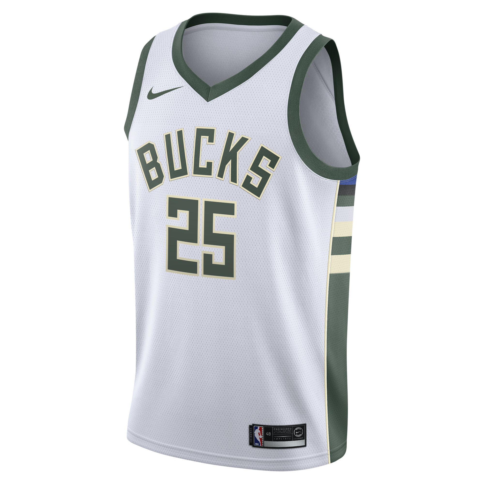 Milwaukee Bucks Nike Association Edition Swingman Jersey - White - Kasparas Jakučionis - Youth NBA Team Jersey Basketball Fan Apparel
