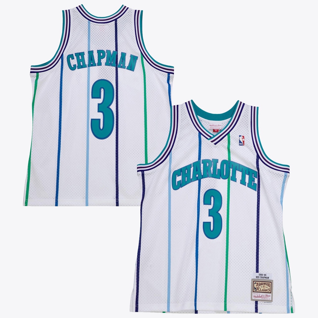 Charlotte Hornets Mitchell & Ness Rex Chapman 1988 Authentic Jersey - White NBA Team Jersey Basketball Fan Apparel