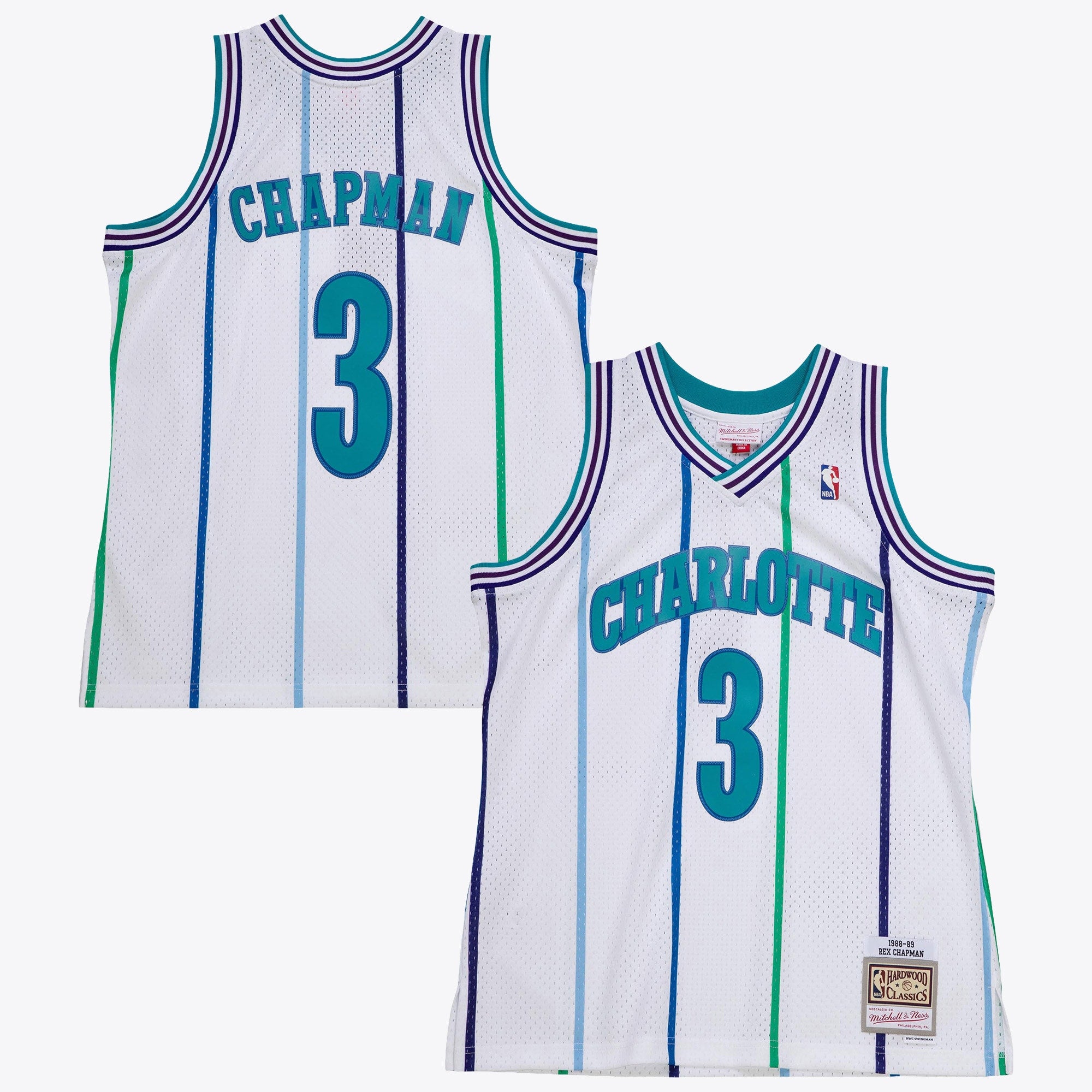 Charlotte Hornets Mitchell & Ness Rex Chapman 1988 Authentic Jersey - White NBA Team Jersey Basketball Fan Apparel
