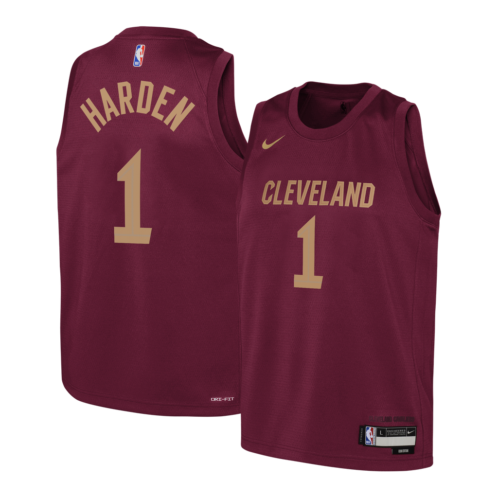 Cleveland Cavaliers Nike Icon Edition Swingman Jersey - Wine - James Harden - Youth NBA Team Jersey Basketball Fan Apparel