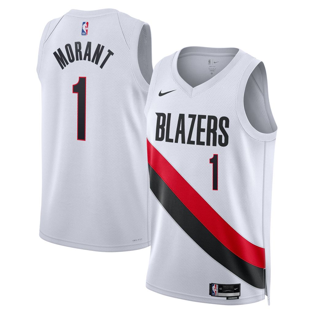 Portland Trail Blazers Nike Replica Association Edition Swingman Jersey - White - Ja Morant - Unisex NBA Team Jersey Basketball Fan Apparel