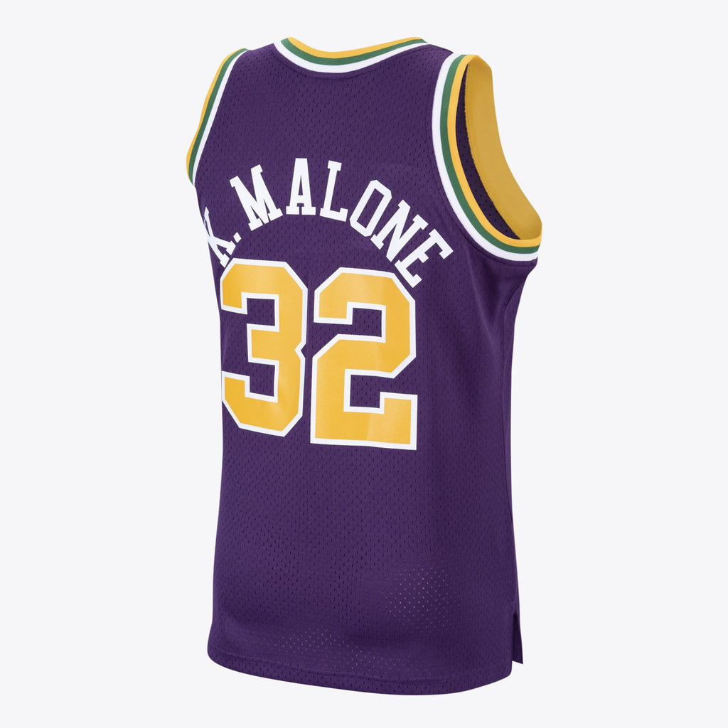 Utah Jazz Mitchell & Ness Karl Malone 1991 Hardwood Classics Road Swingman Jersey - Purple - Men's NBA Team Jersey Basketball Fan Apparel