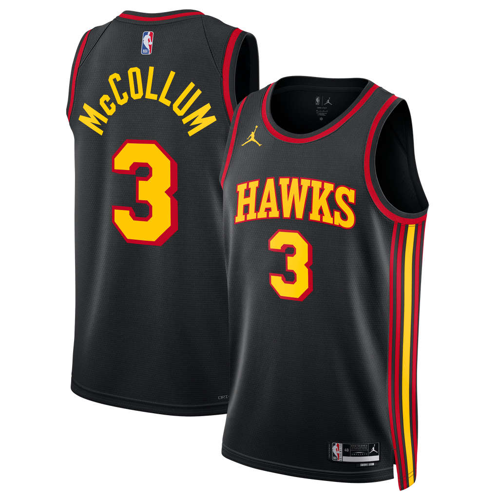 Atlanta Hawks Jordan Brand Statement Edition Swingman Jersey - Black - CJ McCollum - Unisex NBA Team Jersey Basketball Fan Apparel
