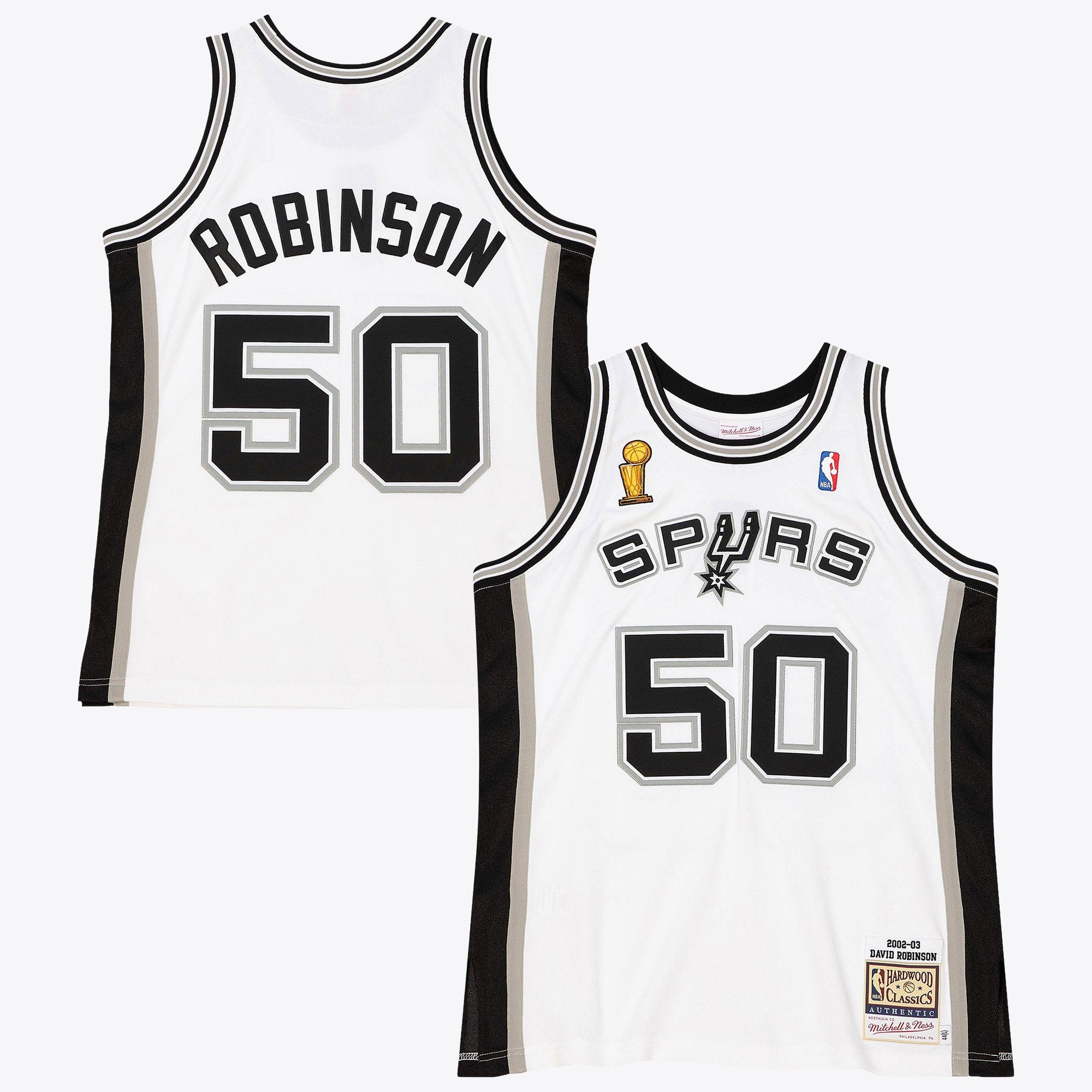 San Antonio Spurs Mitchell & Ness David Robinson 2002 Home Finals Authentic Jersey - White NBA Team Jersey Basketball Fan Apparel