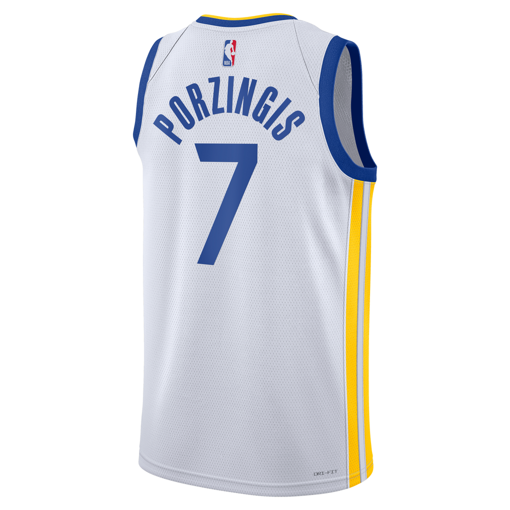 Golden State Warriors Nike Association Edition Swingman Jersey - White - Kristaps Porziņģis - Unisex NBA Team Jersey Basketball Fan Apparel