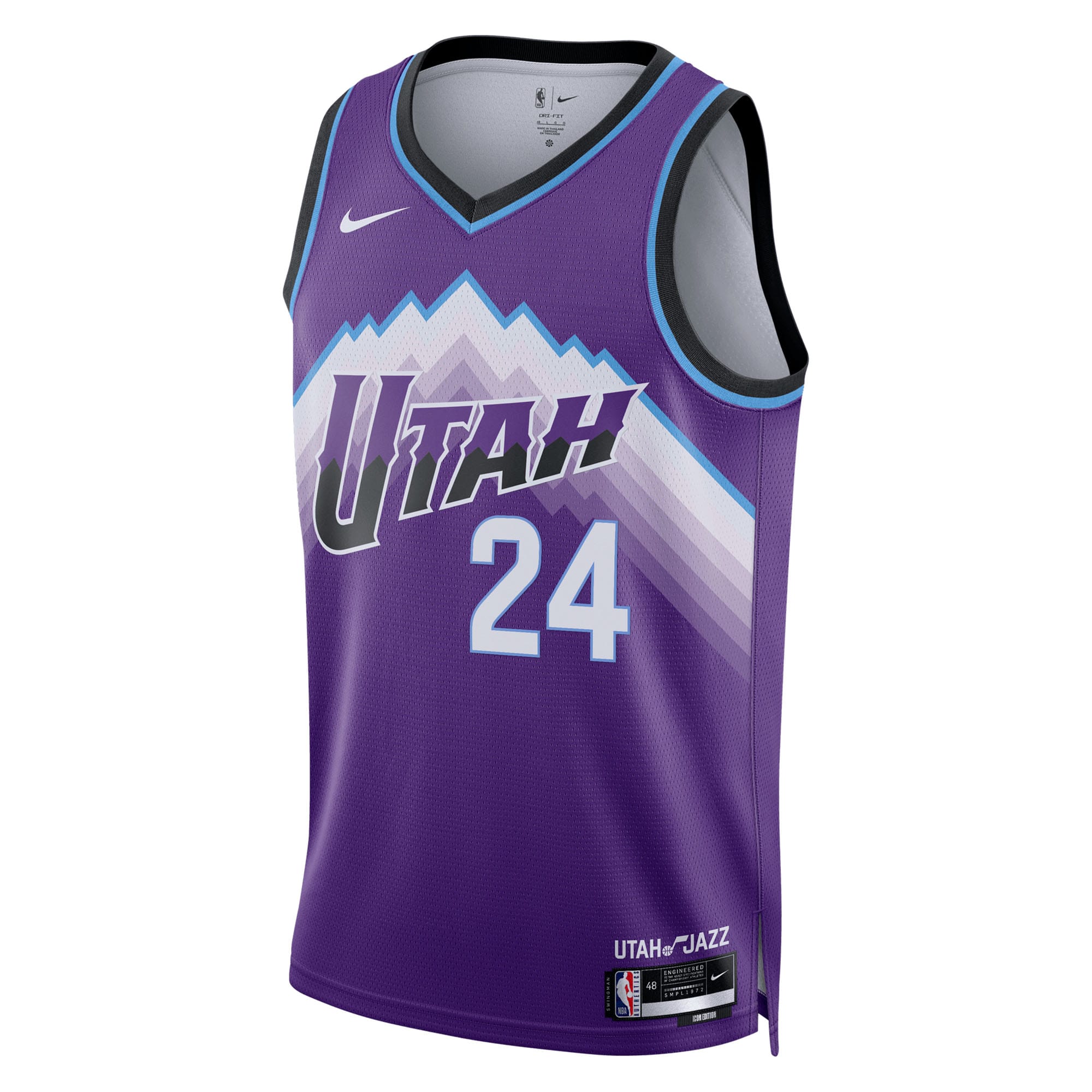 Utah Jazz Nike Replica Icon Edition Swingman Jersey - Purple - Walker Kessler - Youth NBA Team Jersey Basketball Fan Apparel
