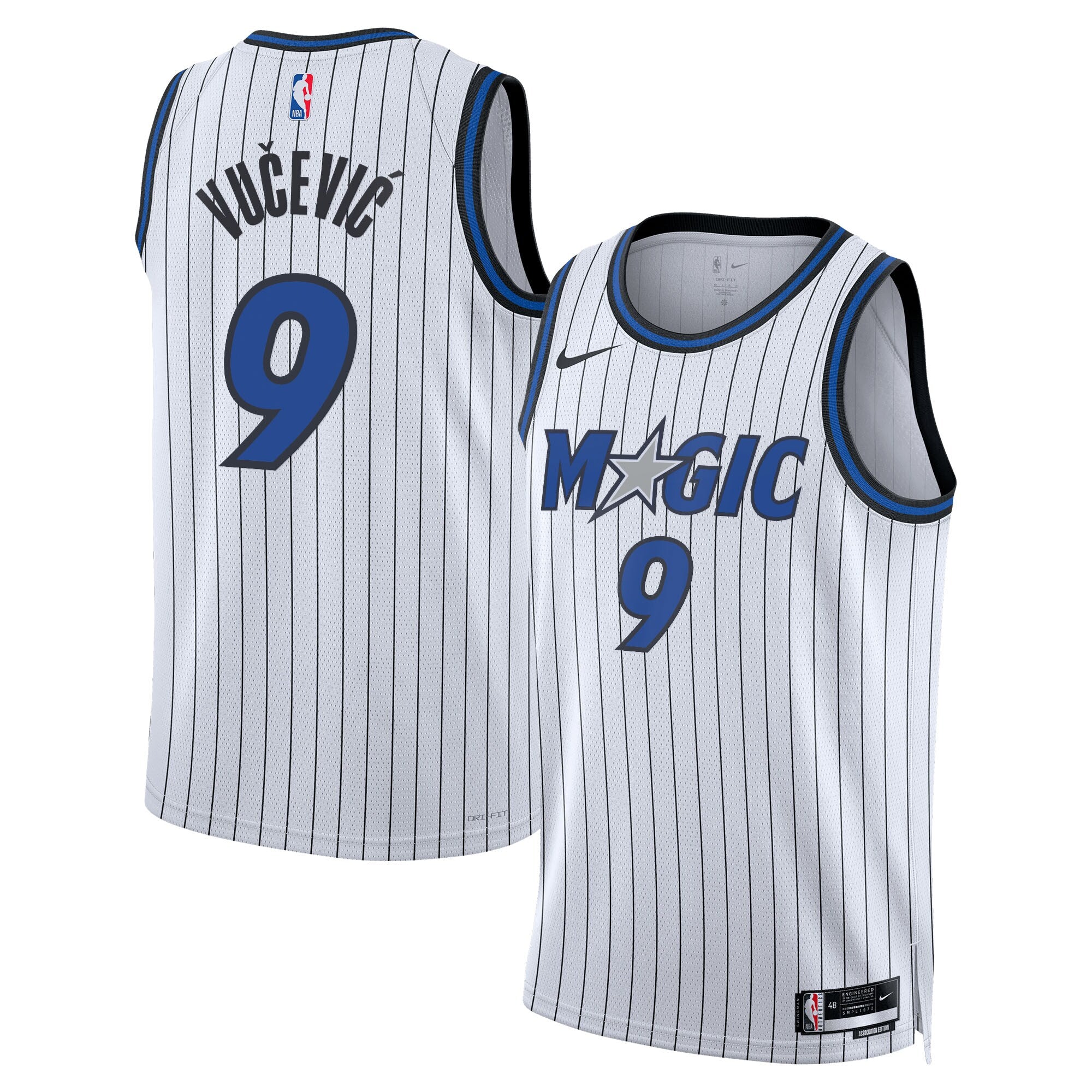 Orlando Magic Nike Replica Association Edition Swingman Jersey - White - Nikola Vučević - Unisex NBA Team Jersey Basketball Fan Apparel