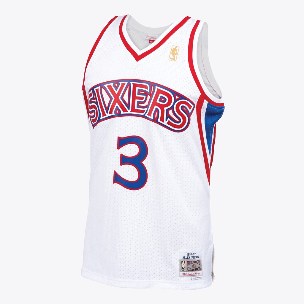 Philadelphia 76ers Mitchell & Ness Allen Iverson 1996 Swingman Jersey - White - Men's NBA Team Jersey Basketball Fan Apparel